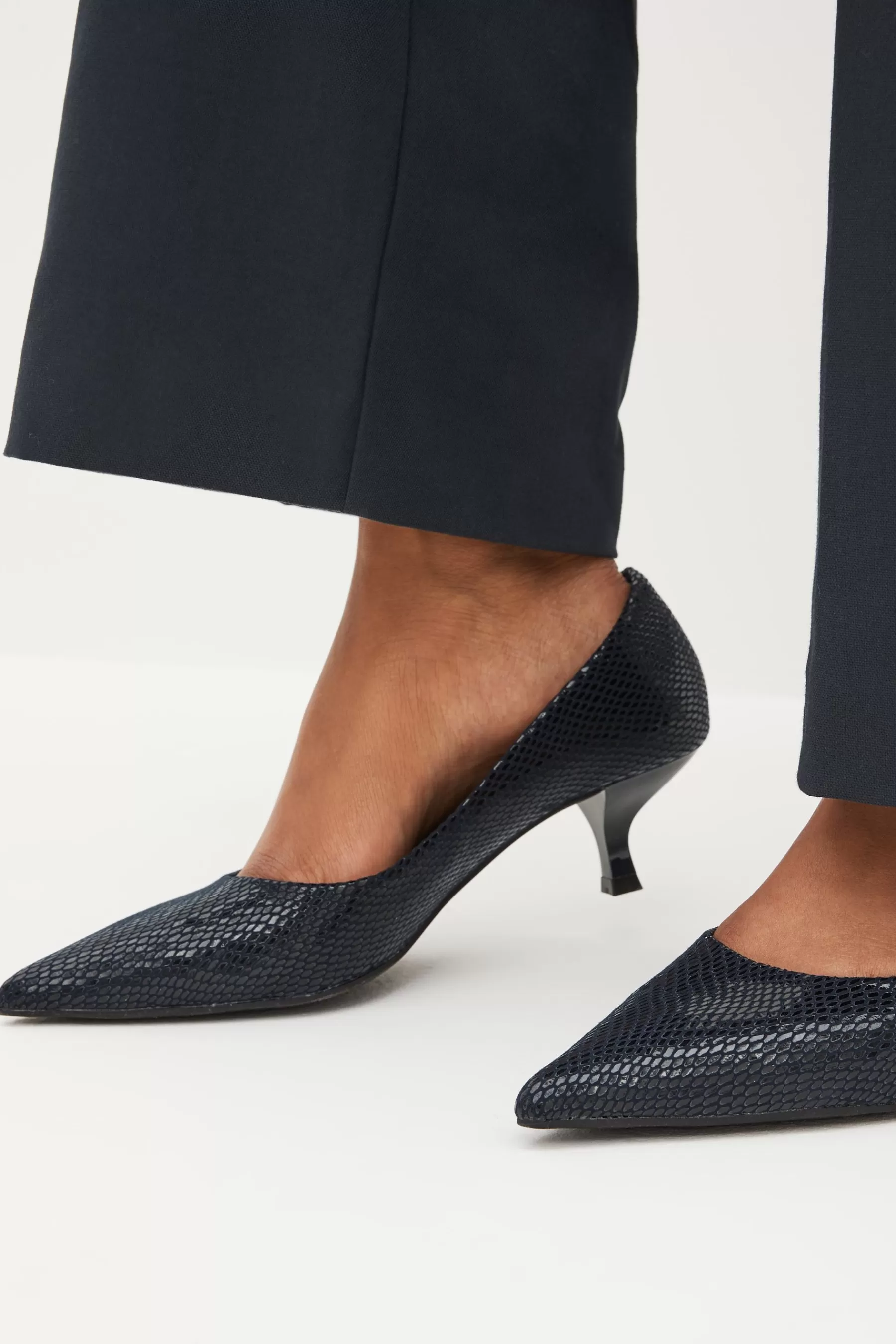 Next Heels | Forever Comfort® Kitten Heel Court Shoes Navy Blue