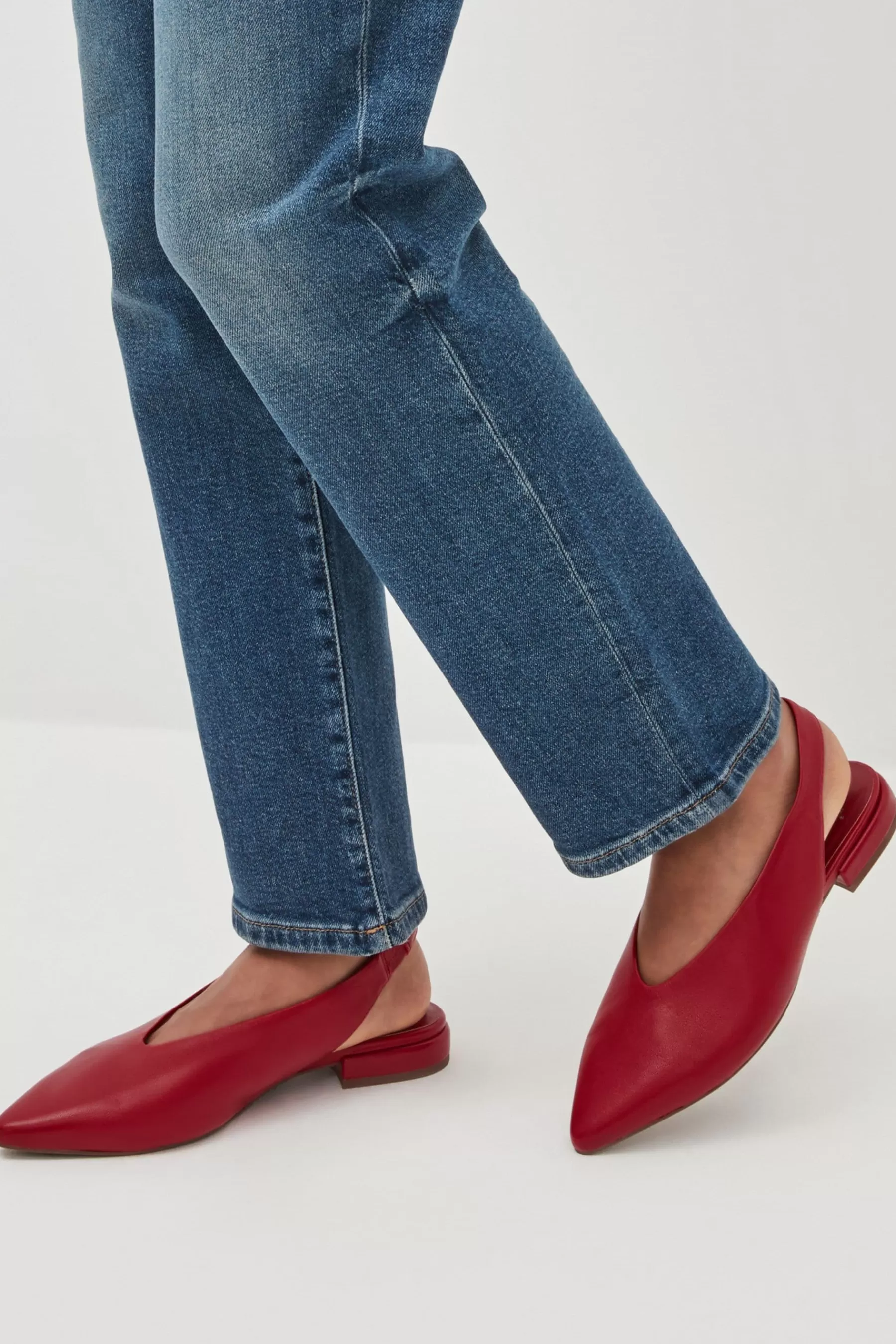 Next Flat-Forever Comfort® Leather Flat Slingbacks Red