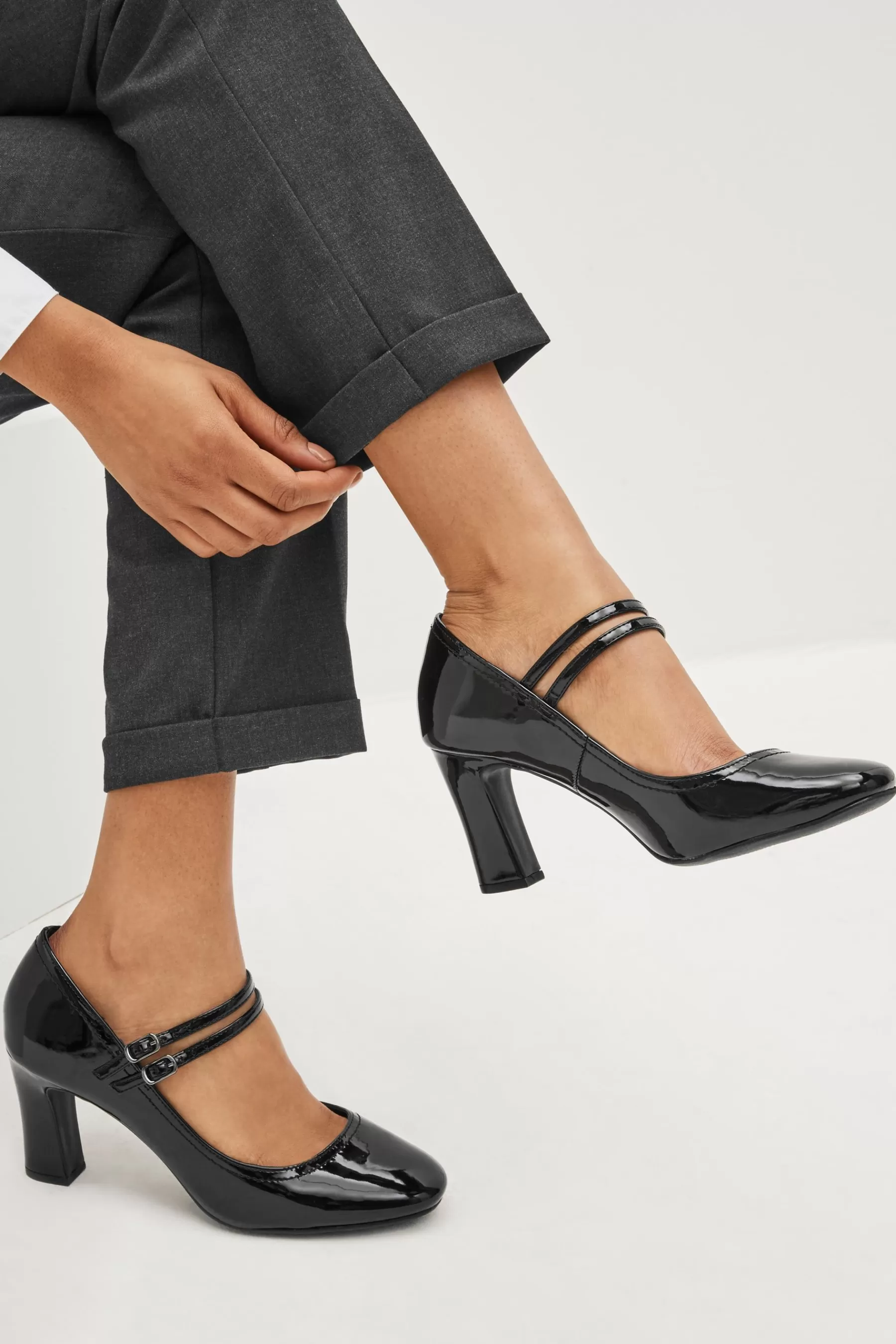 Next Heels | Forever Comfort® Mary Jane Shoes Black Patent