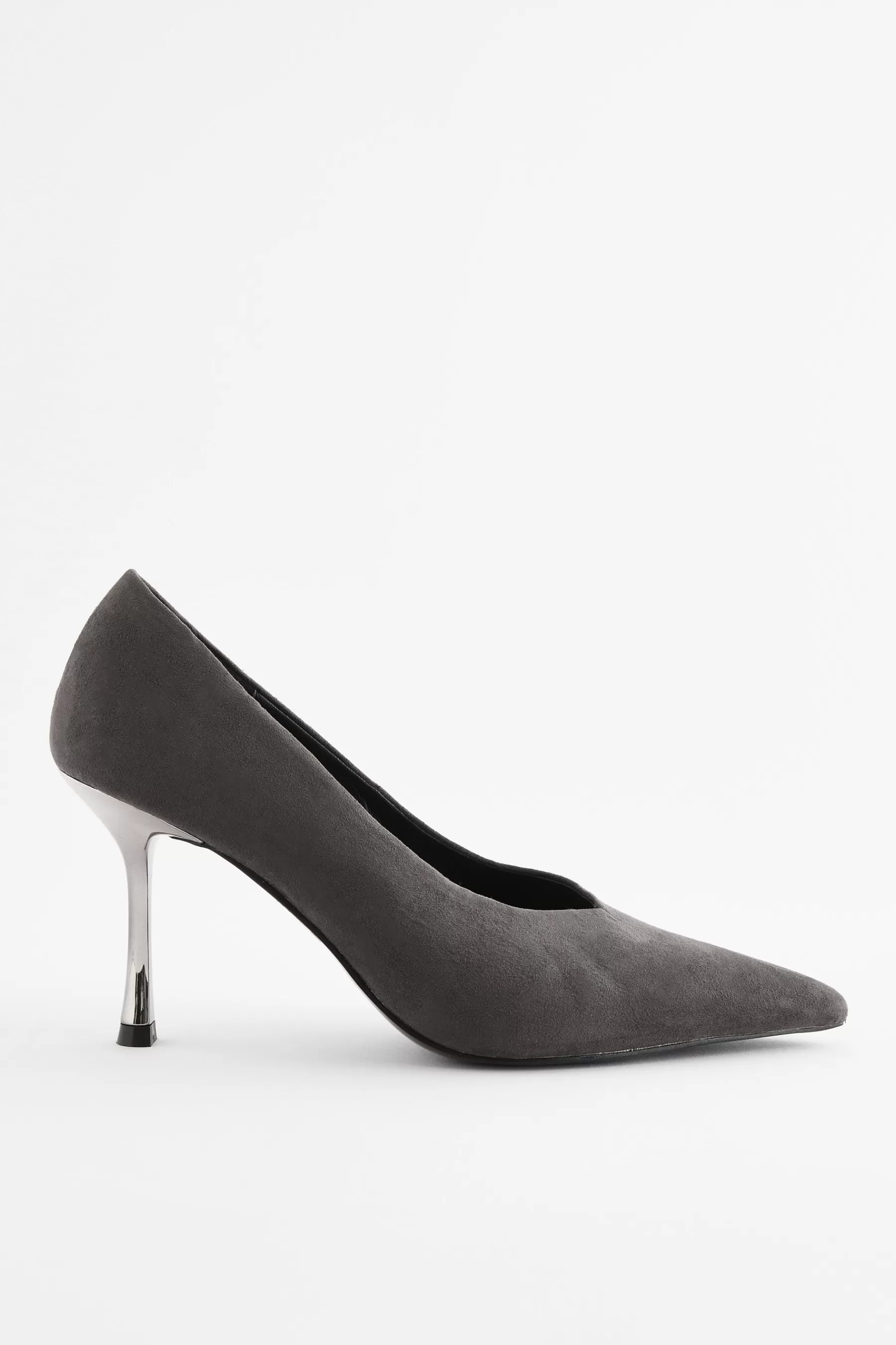 Next Heels | Forever Comfort® Metallic Heel Court Shoes Grey