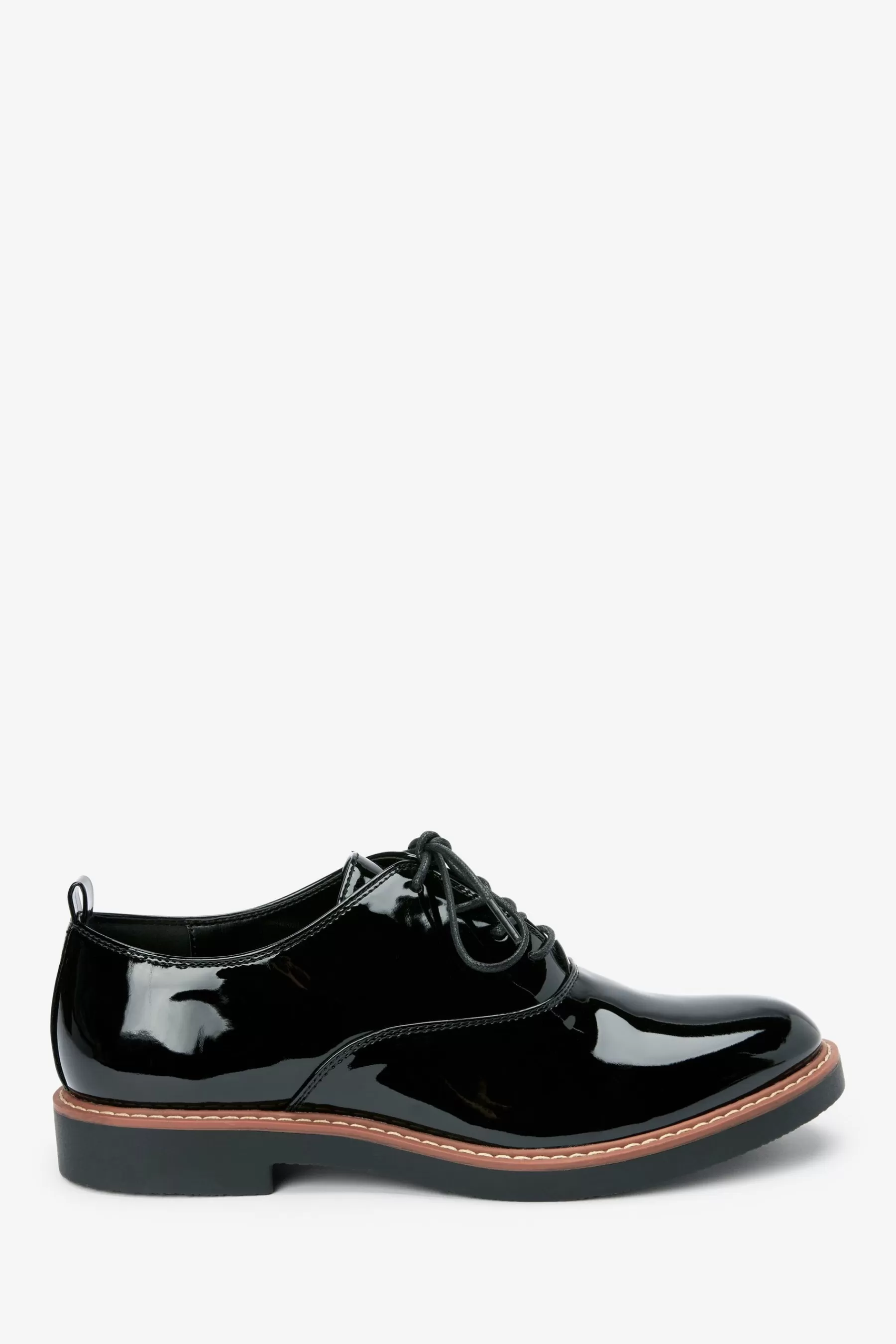 Next Flat-Forever Comfort® Rand Detail Lace-Up Shoes Black