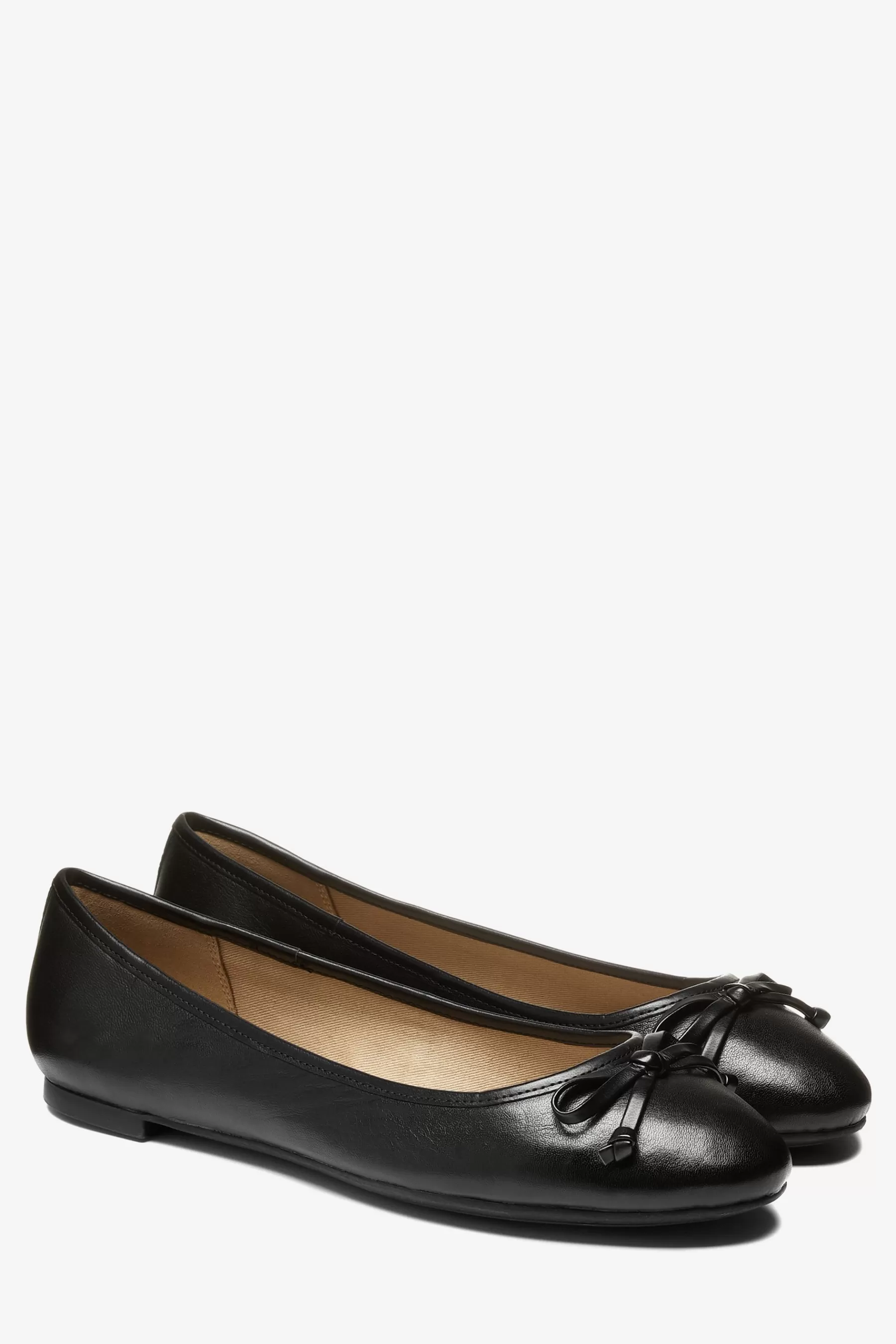 Next Flat-Forever Comfort® Round Toe Leather Ballerinas Black