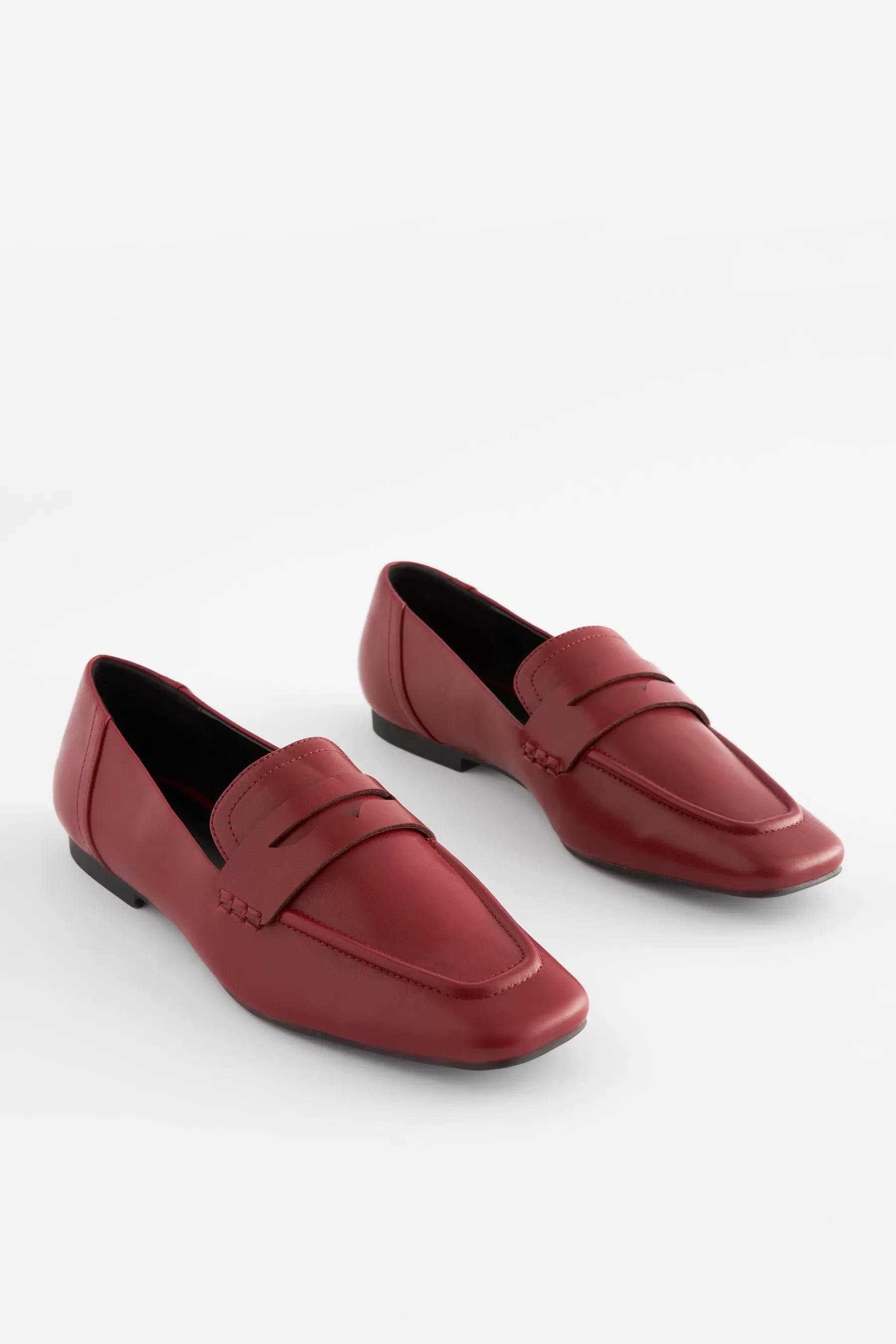 Next Flat | Forever Comfort® Square Toe Loafers Red