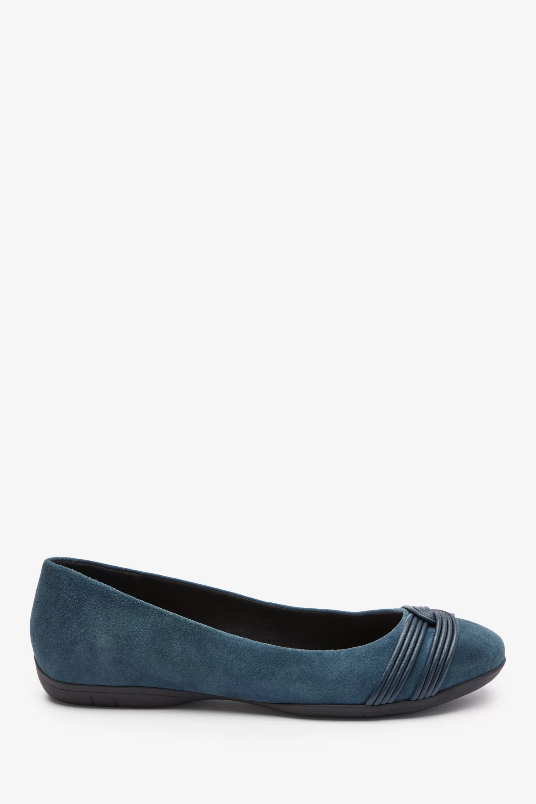 Next Flat-Forever Comfort® Twist Leather Ballerina Shoes Navy