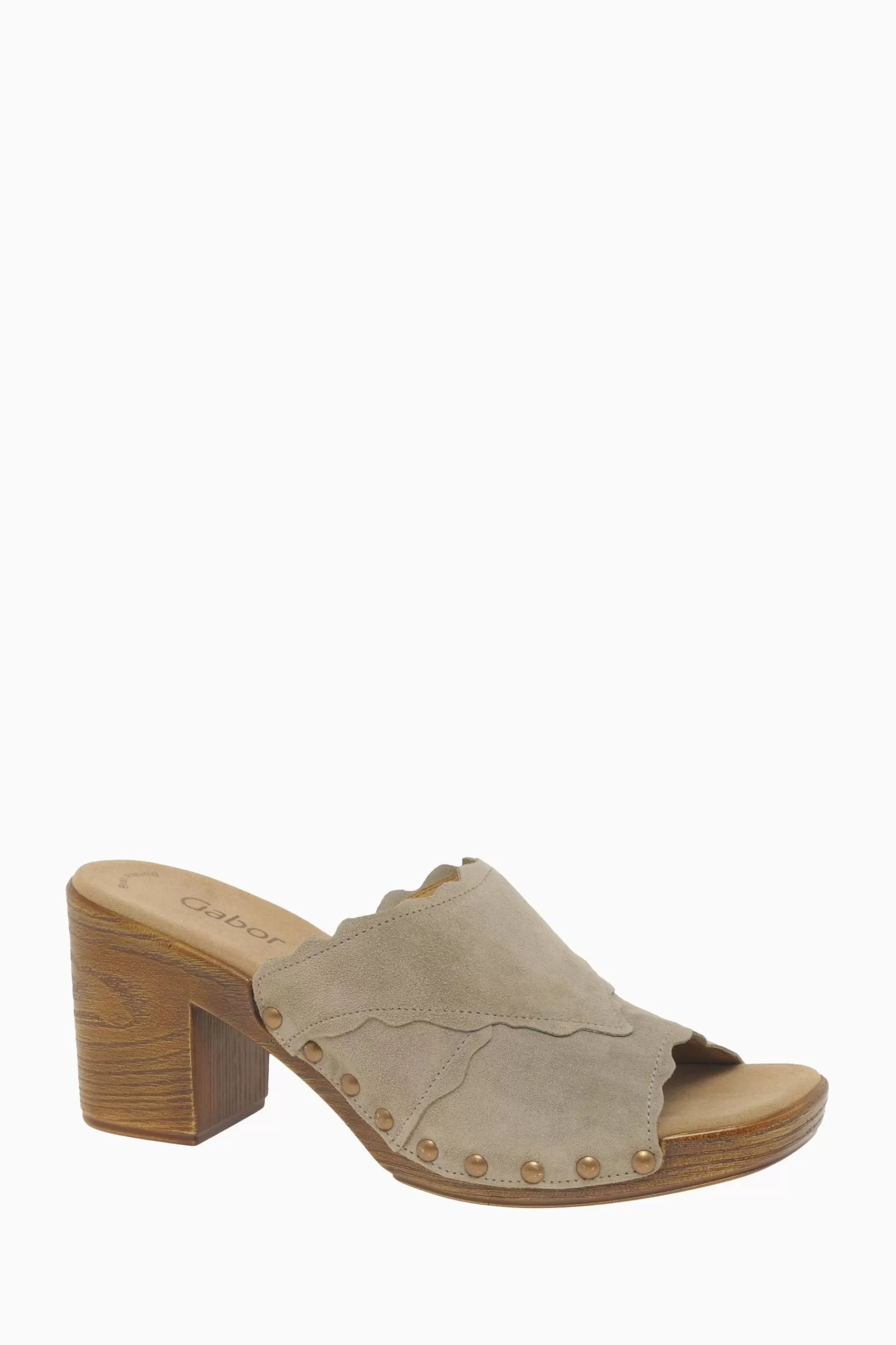 Gabor Sandals- Carmen Silk Suede Mules Natural