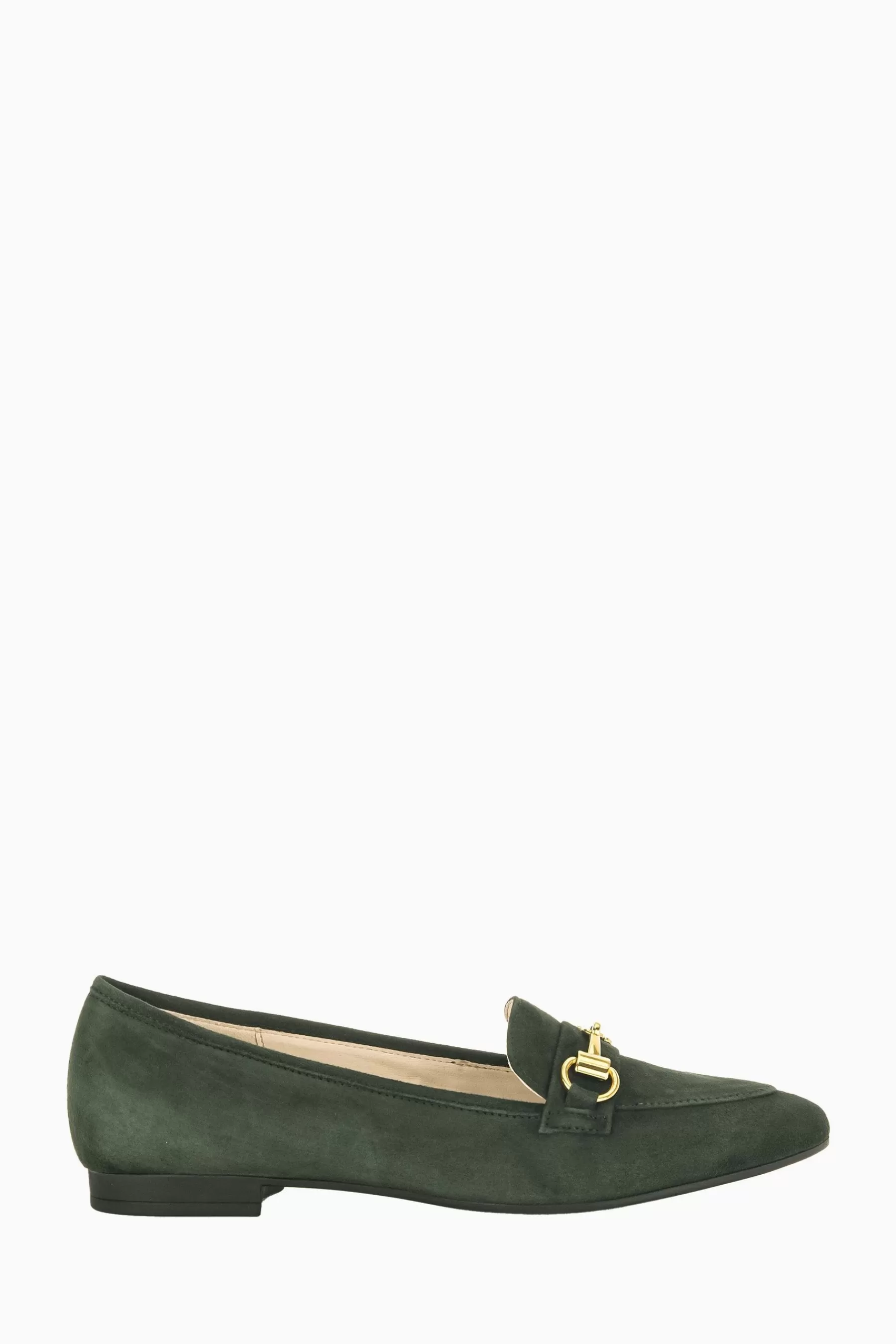 Gabor Flat- Caterham Forest Suede Slip On Shoes Green