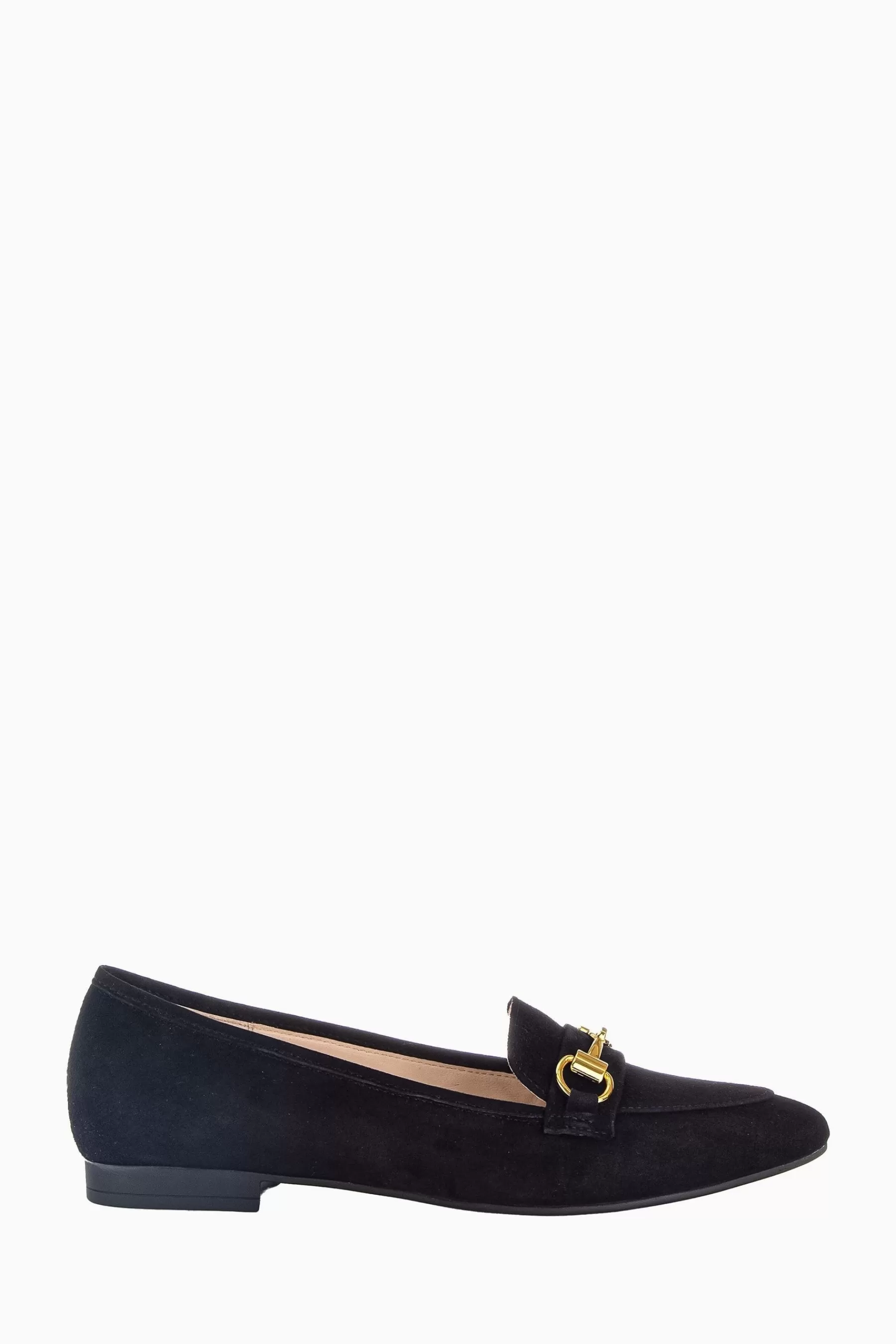 Gabor Flat- Caterham Suede Slip On Shoes Black