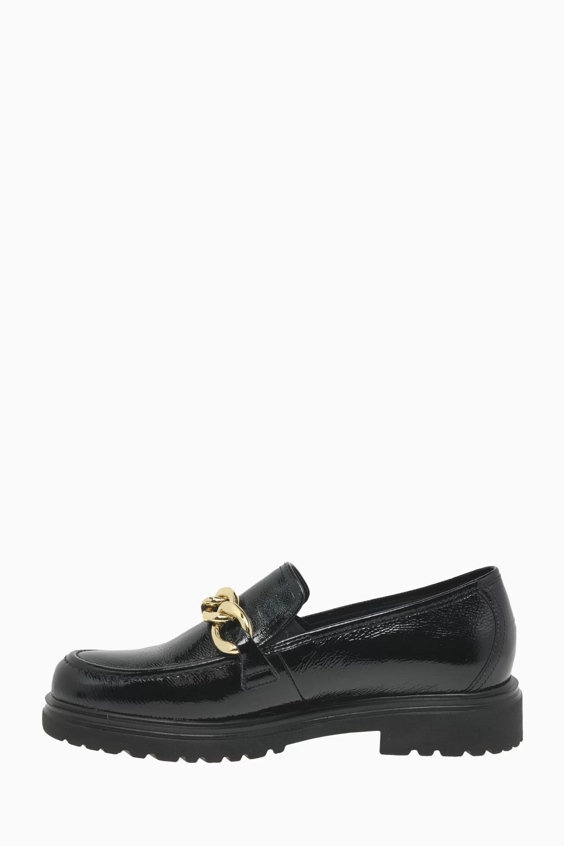 Gabor Flat- Florida Wrinkle Patent Leather Loafers Black