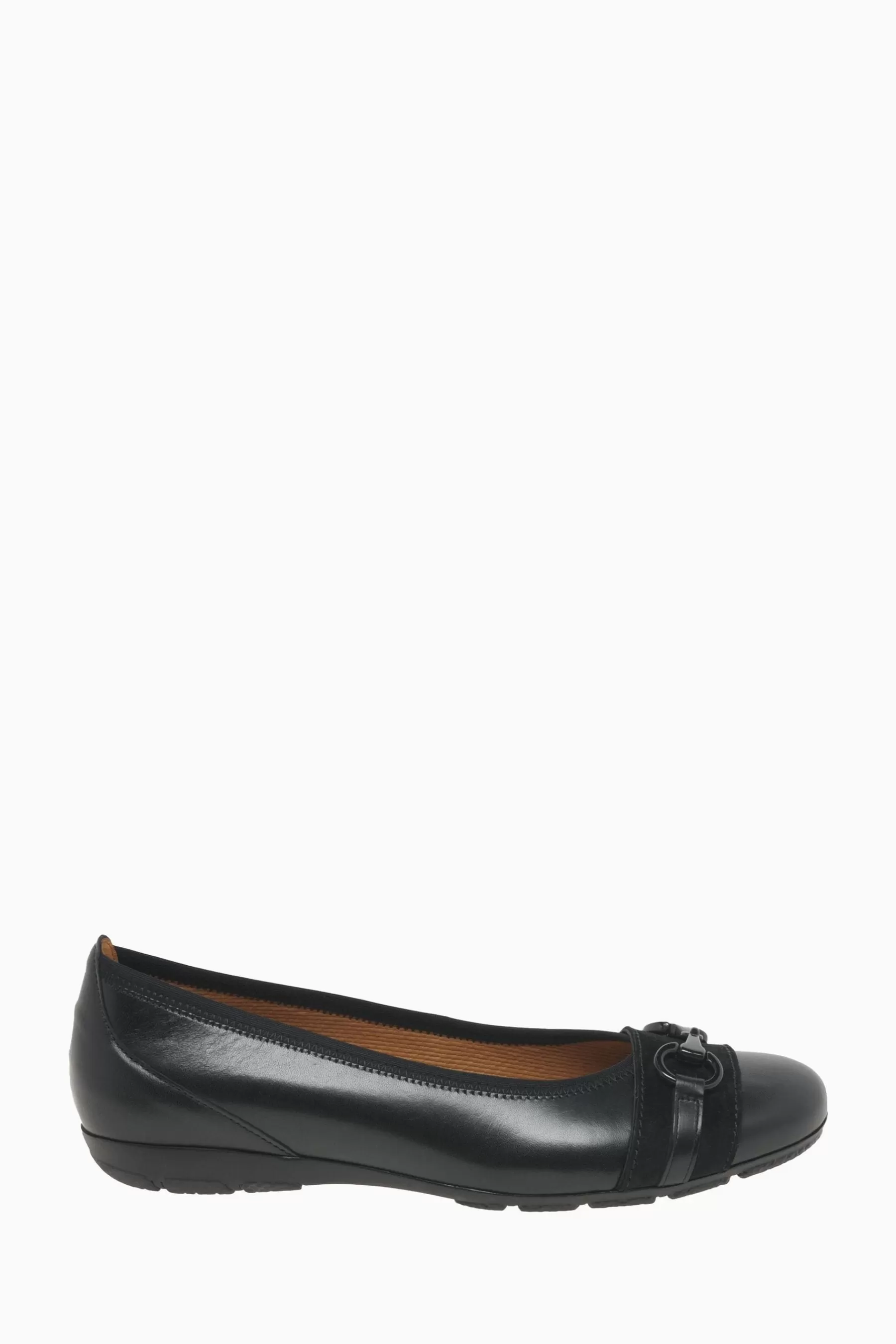 Gabor Flat | Raif Leather Ballerina Shoes Black