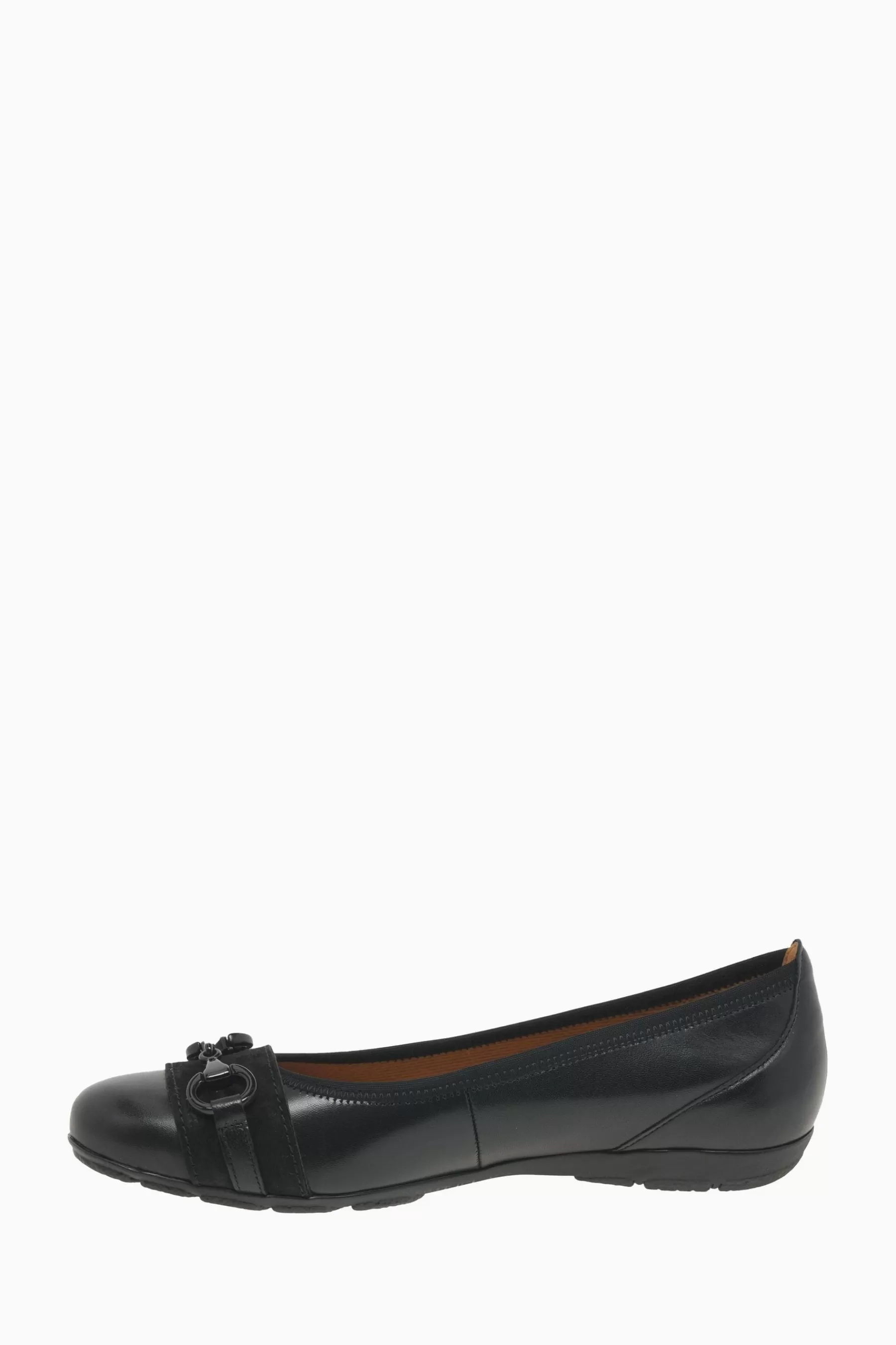 Gabor Flat | Raif Leather Ballerina Shoes Black