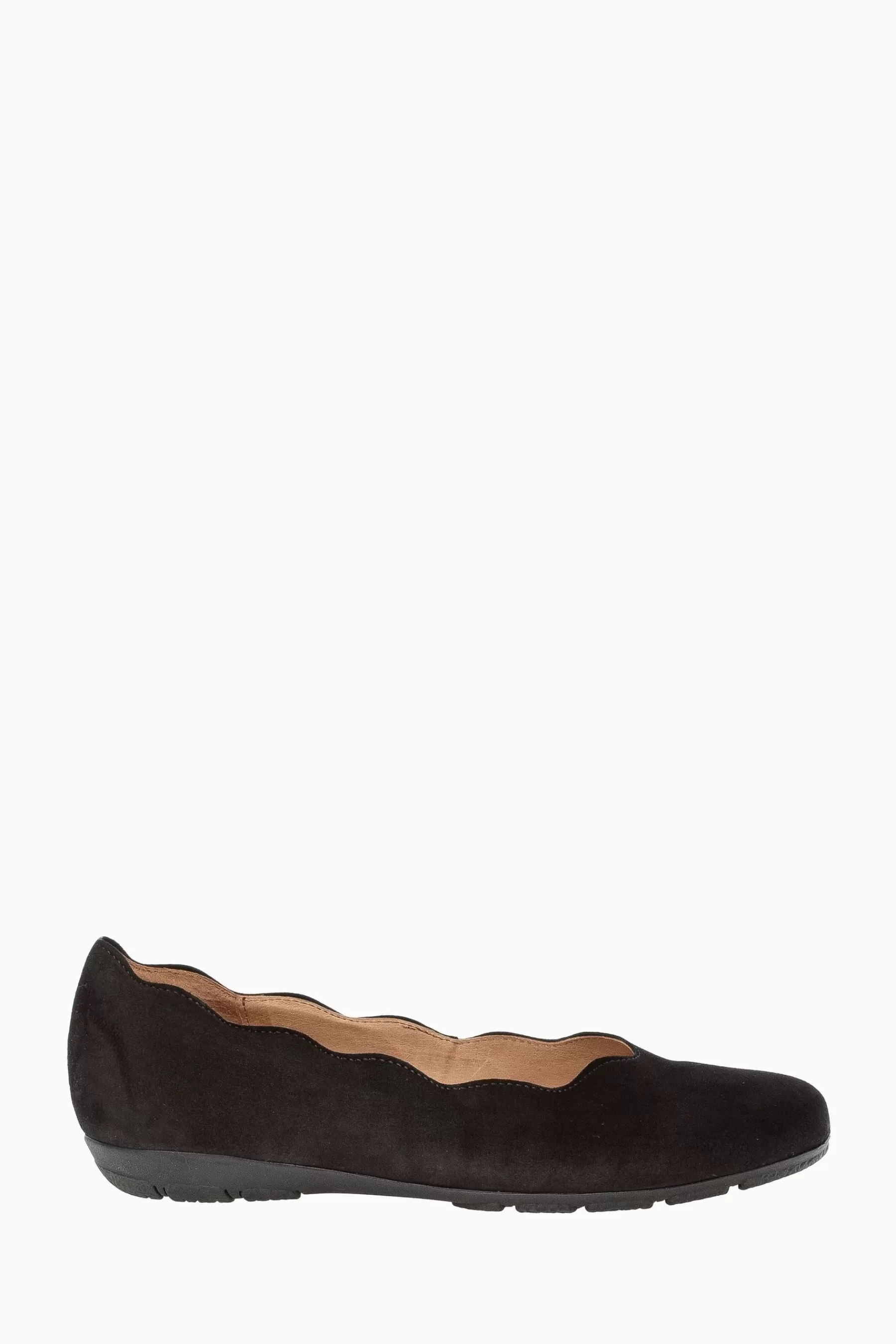 Gabor Flat- Resist Suede Ballerina Shoes Black