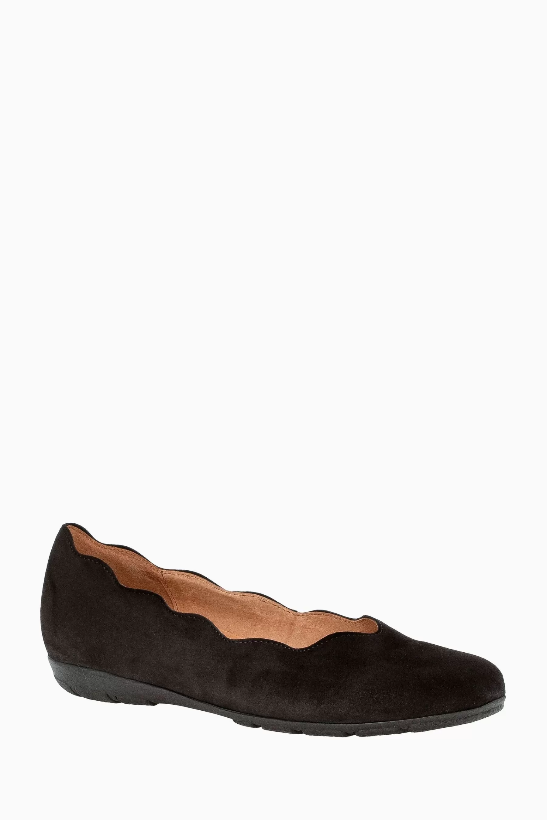 Gabor Flat- Resist Suede Ballerina Shoes Black