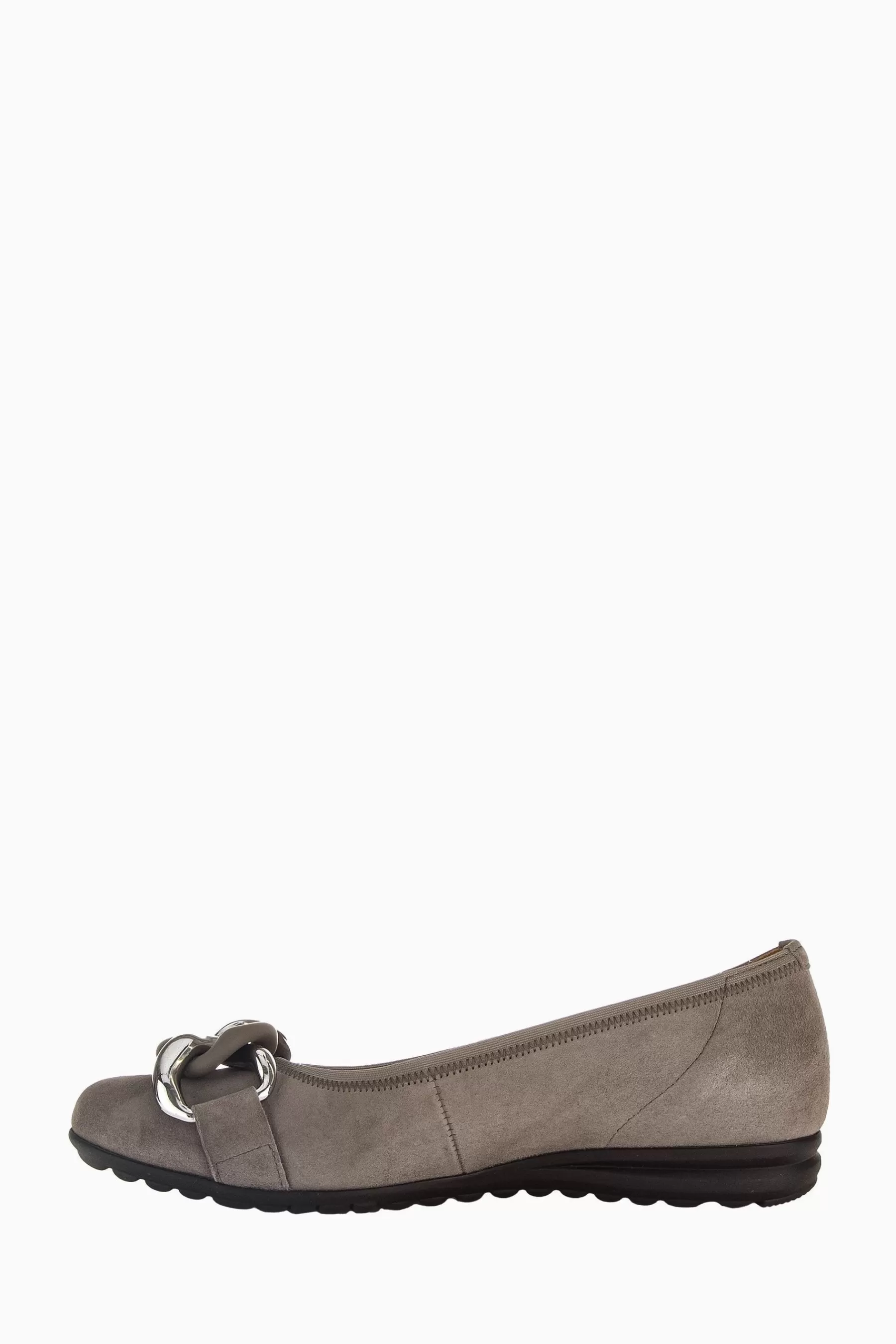 Gabor Flat- Sabia Fumo Suede Ballerina Style Shoes Brown