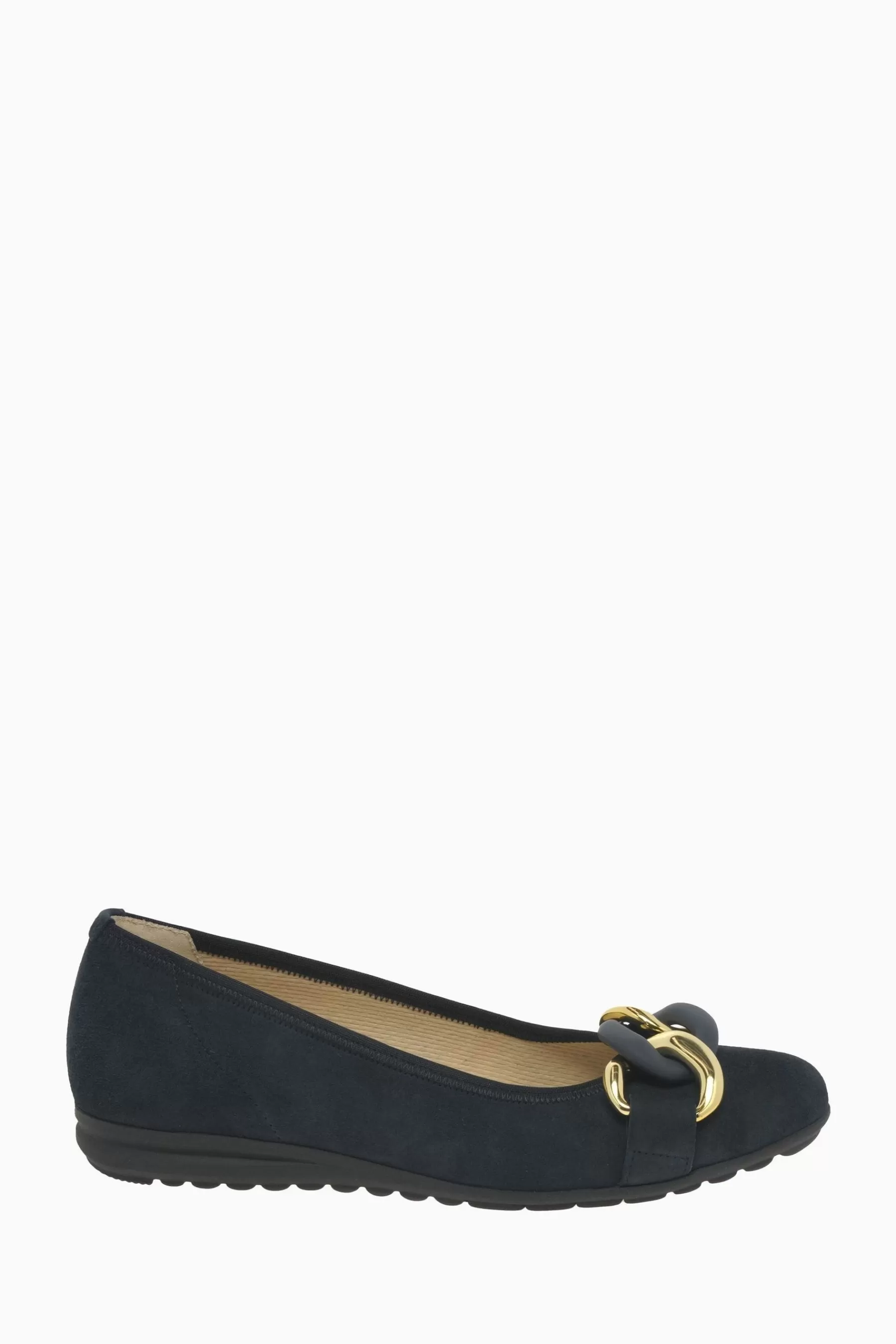 Gabor Flat- Sabia Suede Ballerina Shoes Blue