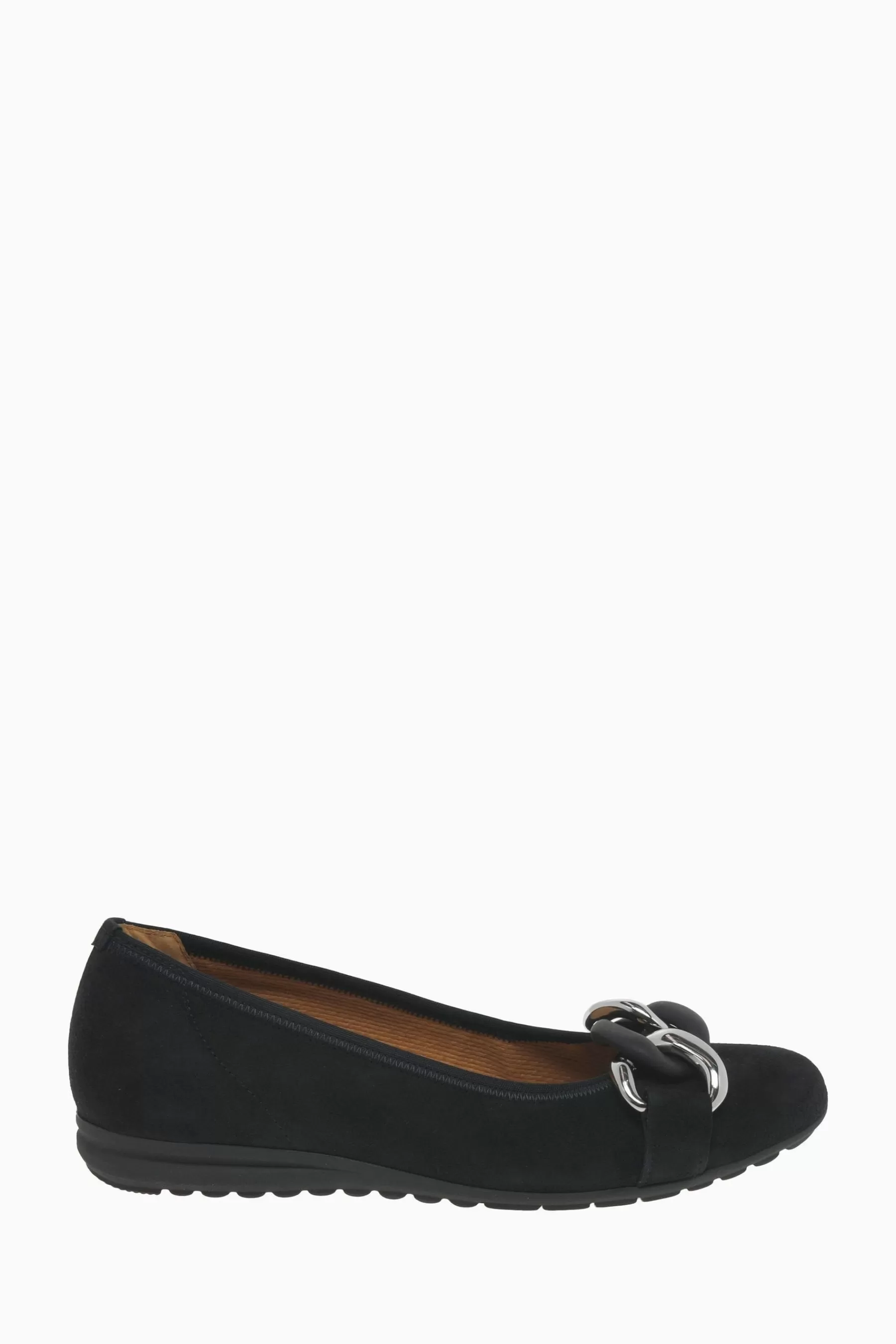 Gabor Flat- Sabia Suede Ballerina Shoes Black