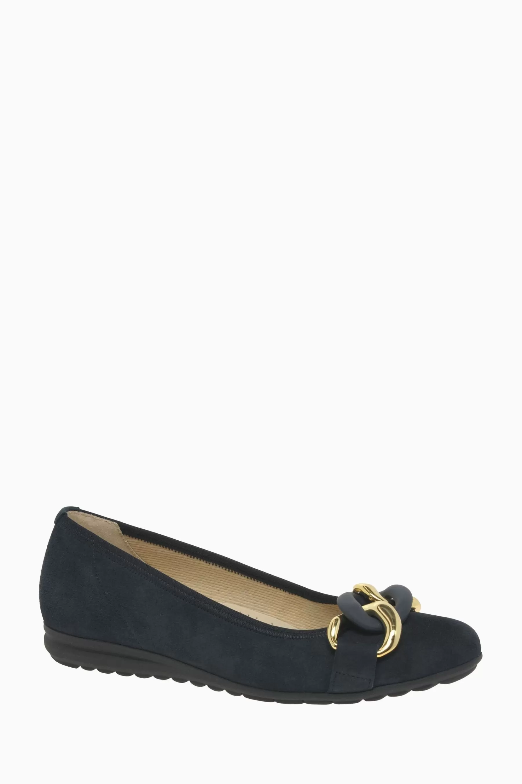 Gabor Flat- Sabia Suede Ballerina Shoes Blue