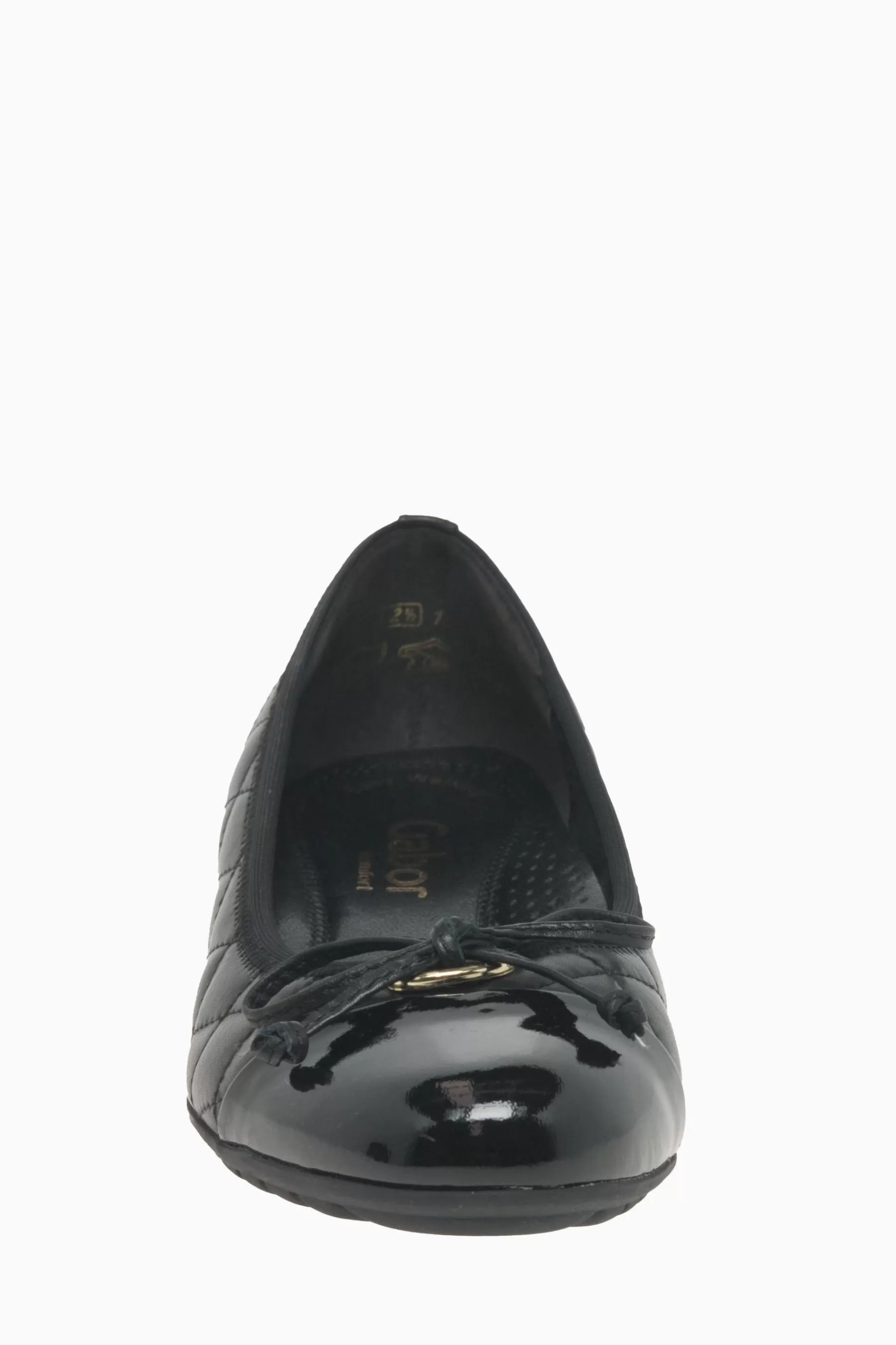 Gabor Flat- Snowdrop Leather Ballerina Shoes Black