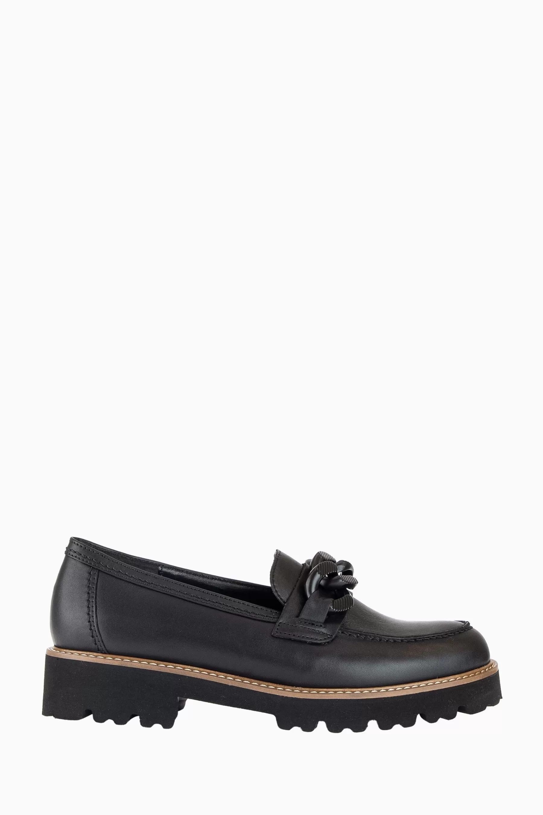 Gabor Flat- Squeeze Leather Loafers Black