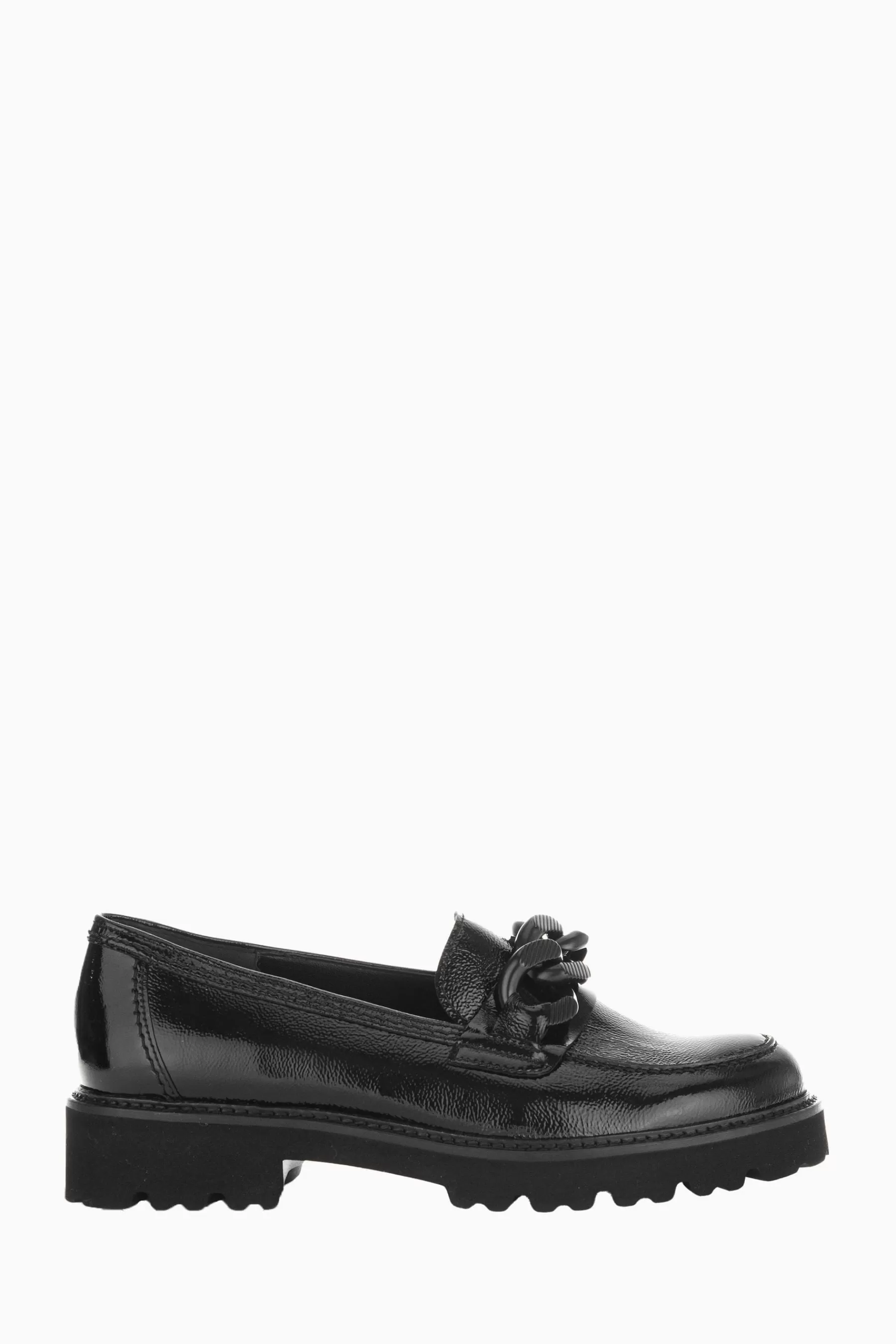 Gabor Flat | Squeeze Patent Leather Loafers Black