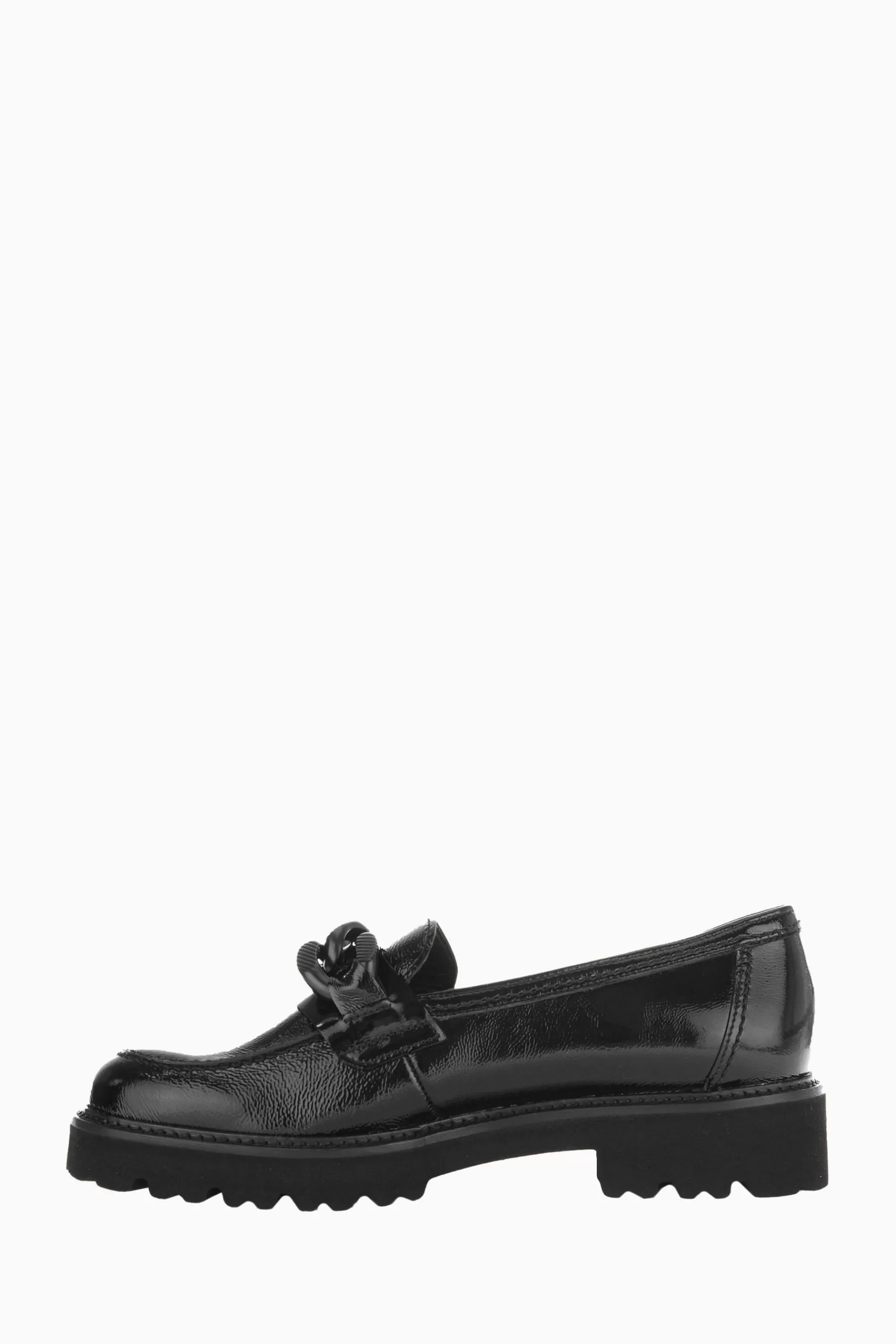 Gabor Flat | Squeeze Patent Leather Loafers Black