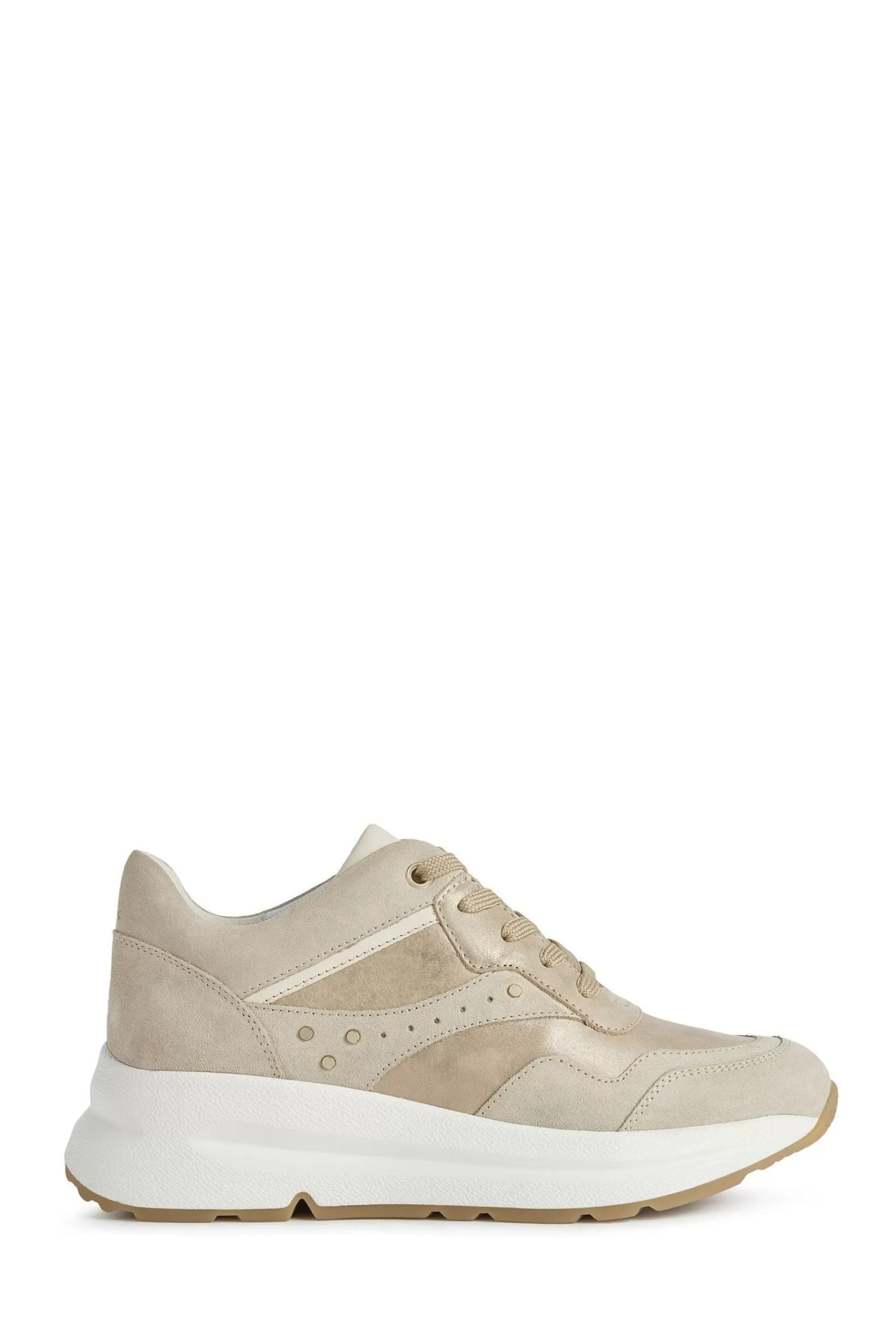 Geox Flat- Womens Backsie Sneakers Nude