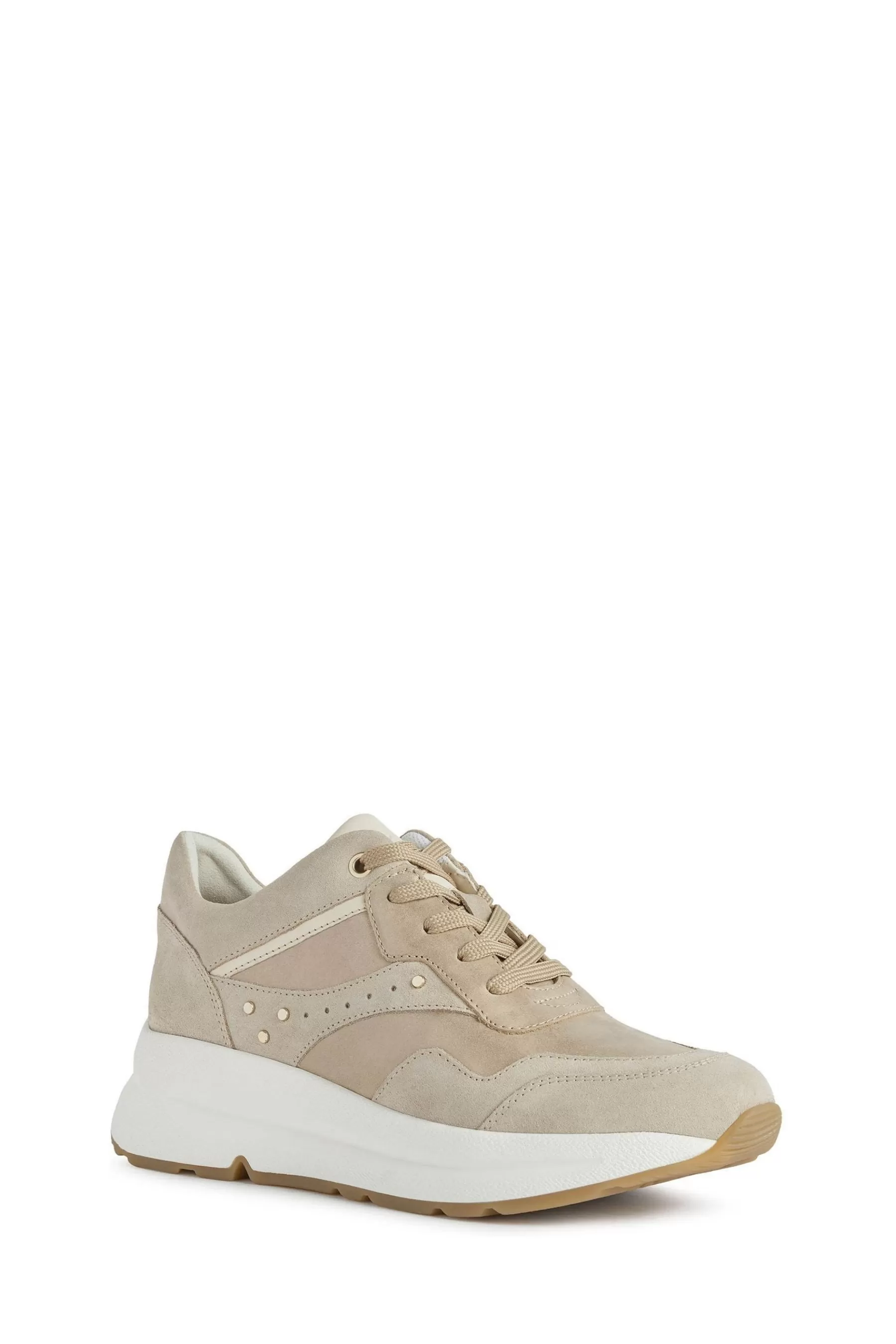 Geox Flat- Womens Backsie Sneakers Nude