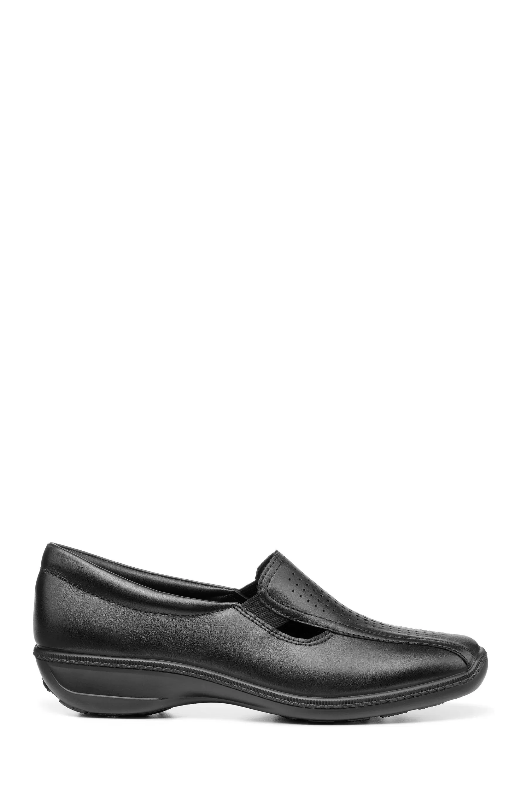 Hotter Flat- Calypso Ii Wide Fit Slip On Shoes Black