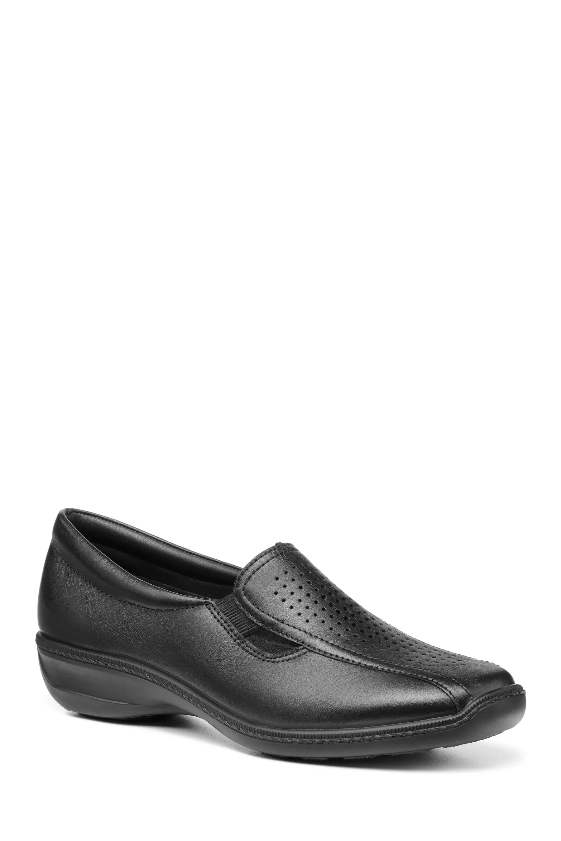 Hotter Flat- Calypso Ii Wide Fit Slip On Shoes Black