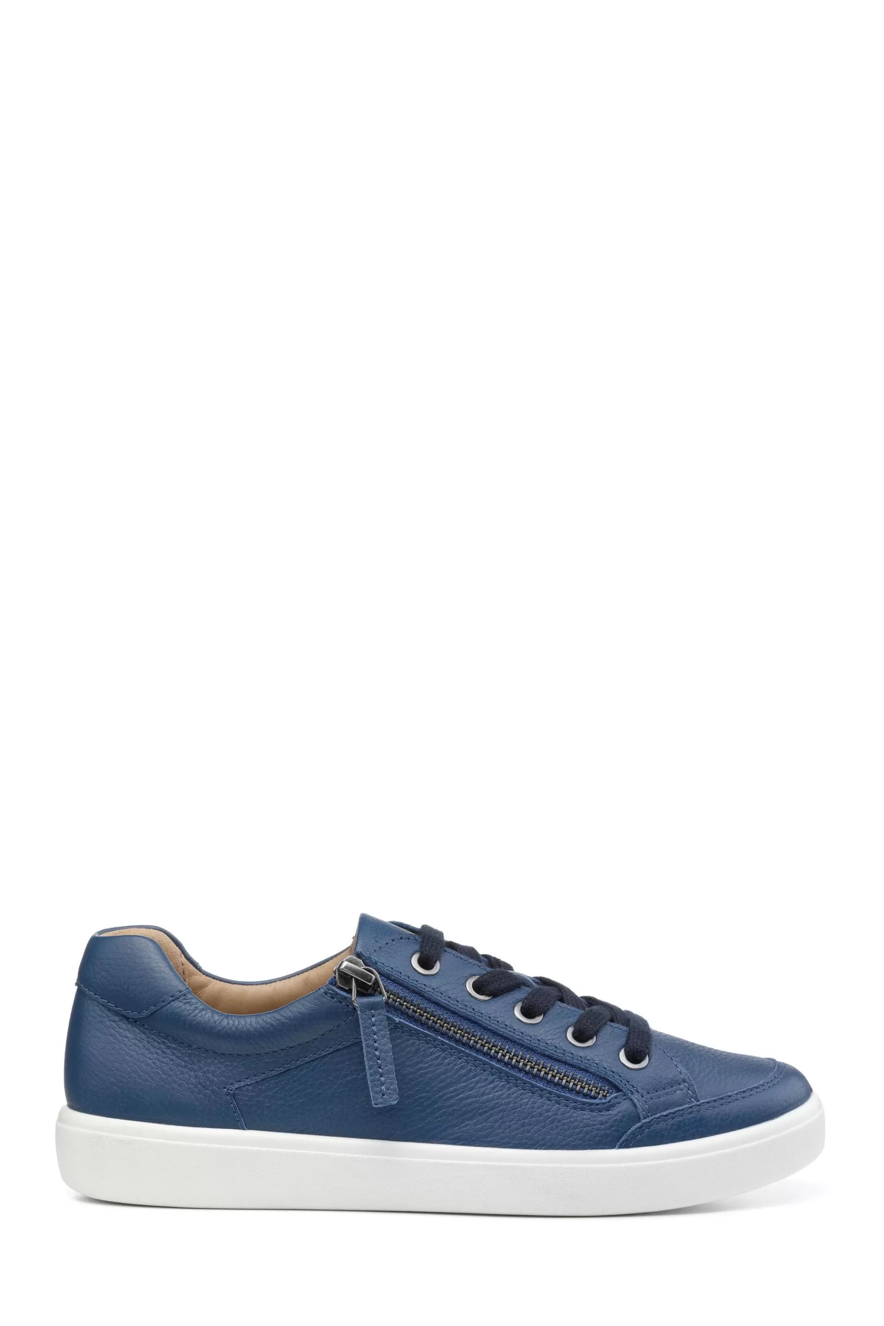 Hotter Flat- Chase Ii Lace Up/Zip Regular Fit Shoes Blue