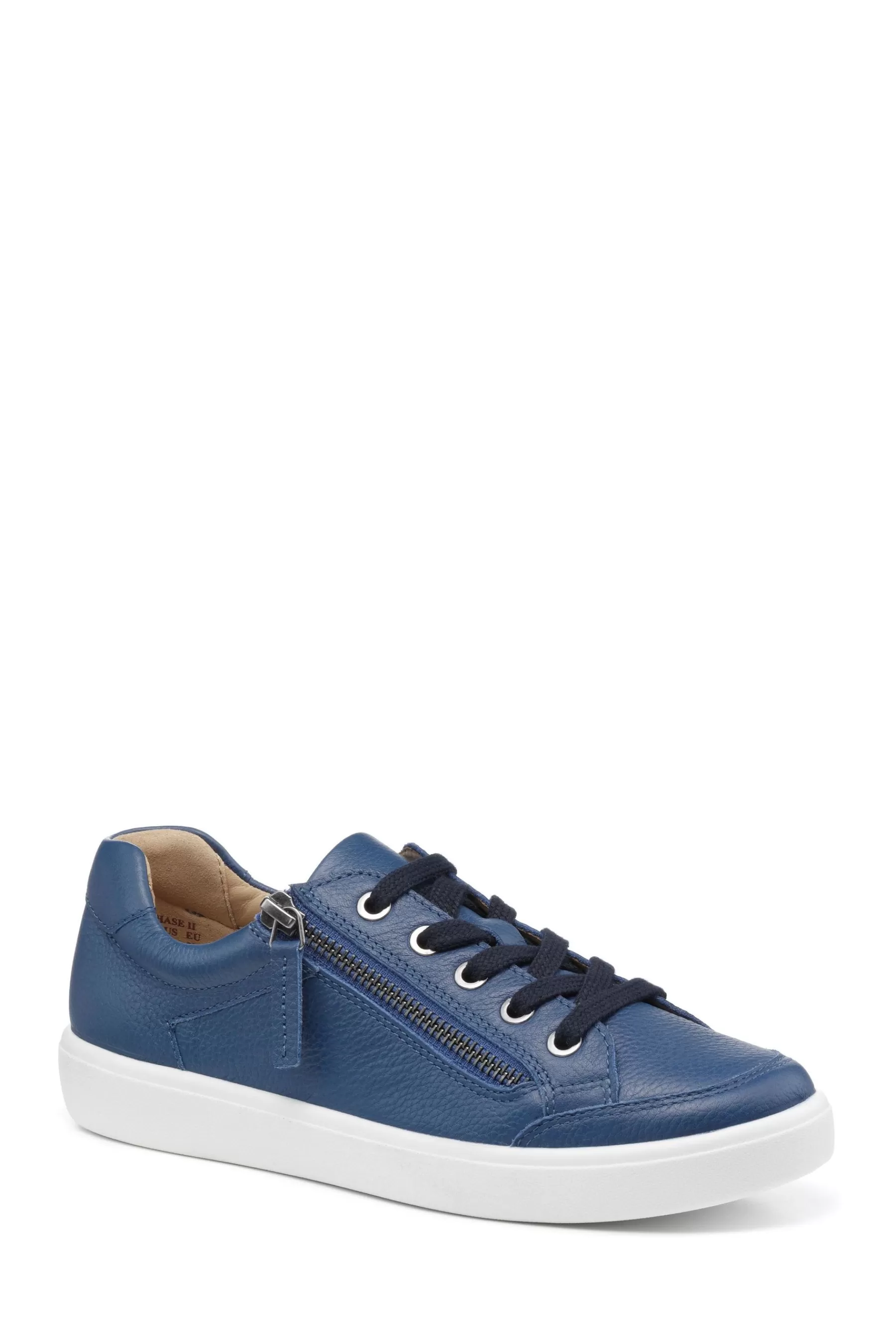 Hotter Flat- Chase Ii Lace Up/Zip Regular Fit Shoes Blue