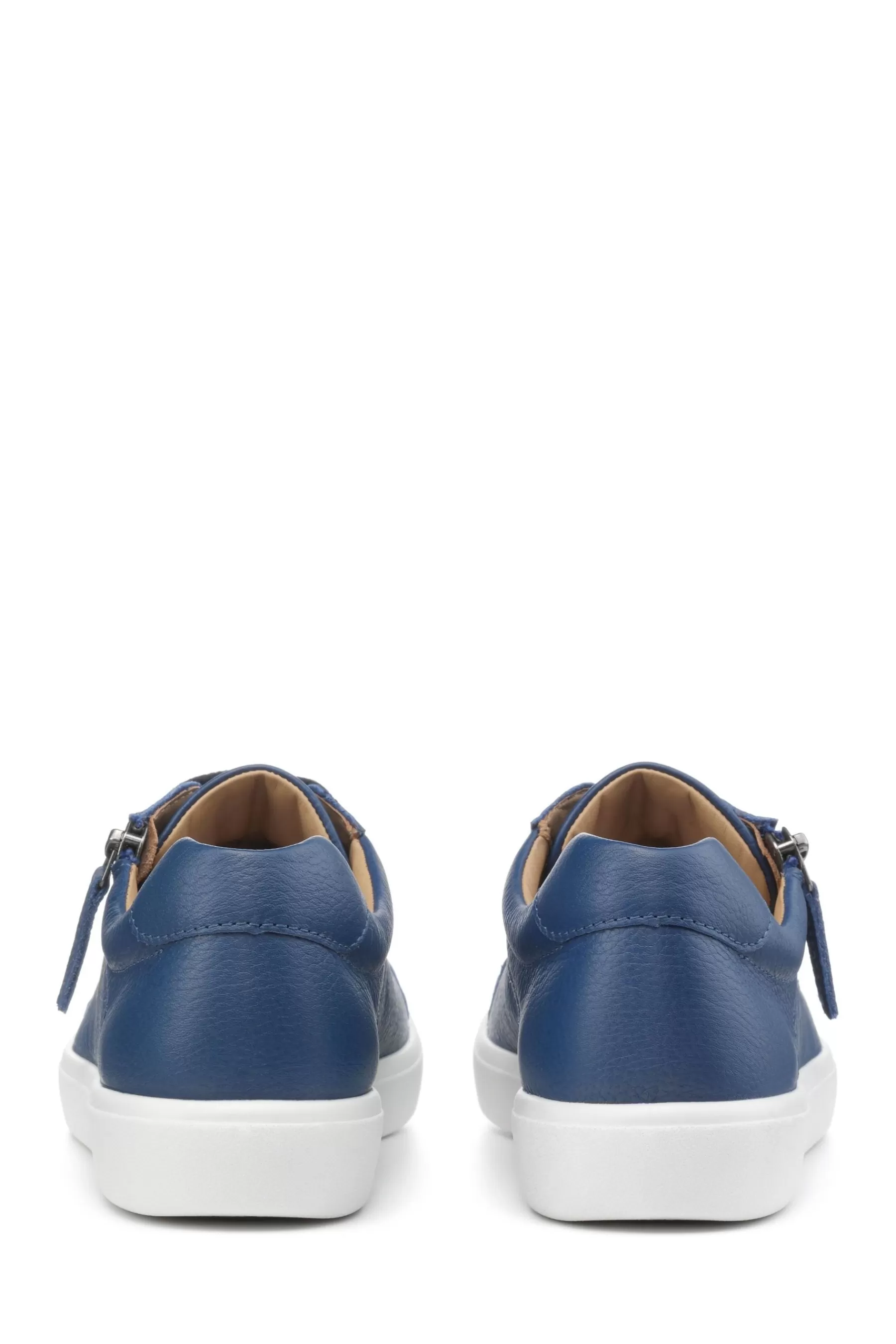 Hotter Flat- Chase Ii Lace Up/Zip Wide Fit Shoes Blue