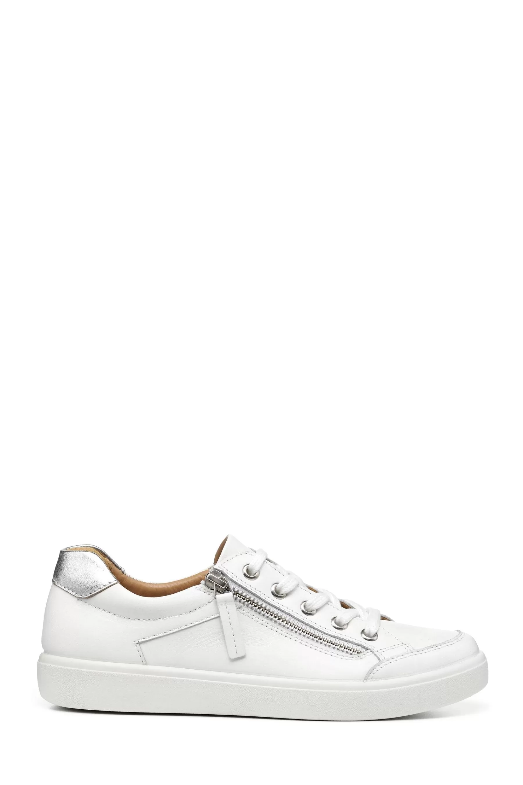 Hotter Flat- Chase Ii Lace-Up/Zip X Wide Shoes White