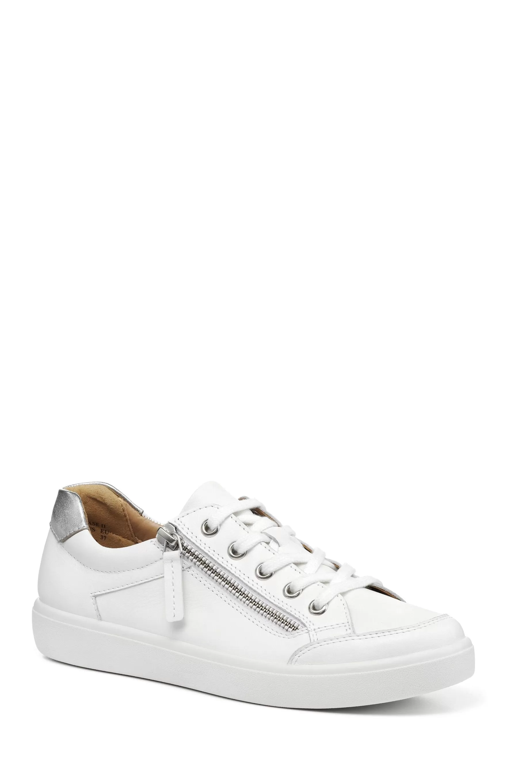 Hotter Flat- Chase Ii Lace-Up/Zip X Wide Shoes White