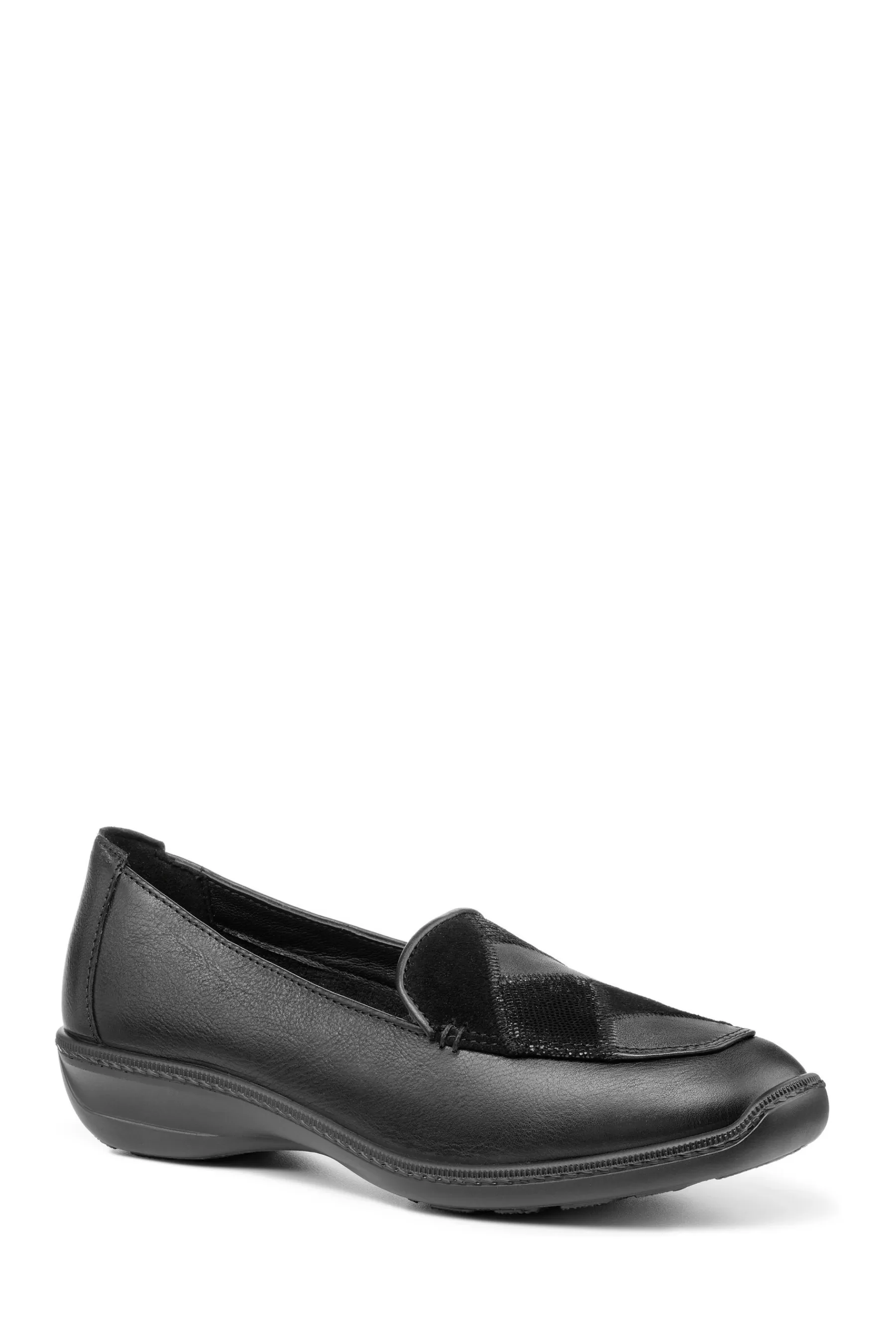 Hotter Flat- Faith Ii Slip-On Shoes Black