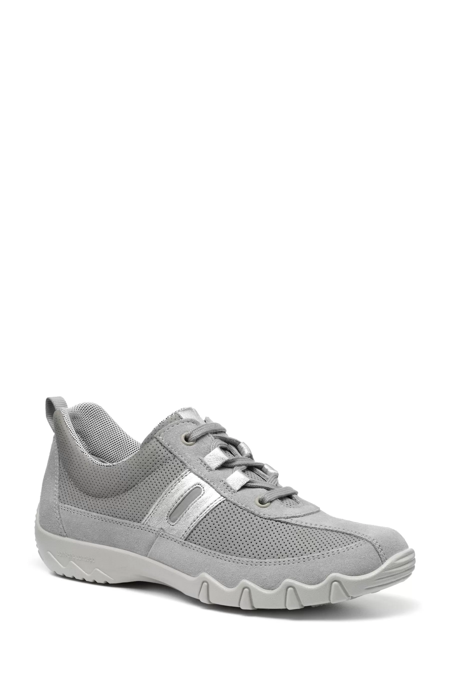 Hotter Flat- Leanne Ii Lace Up Regular Fit Shoes Grey