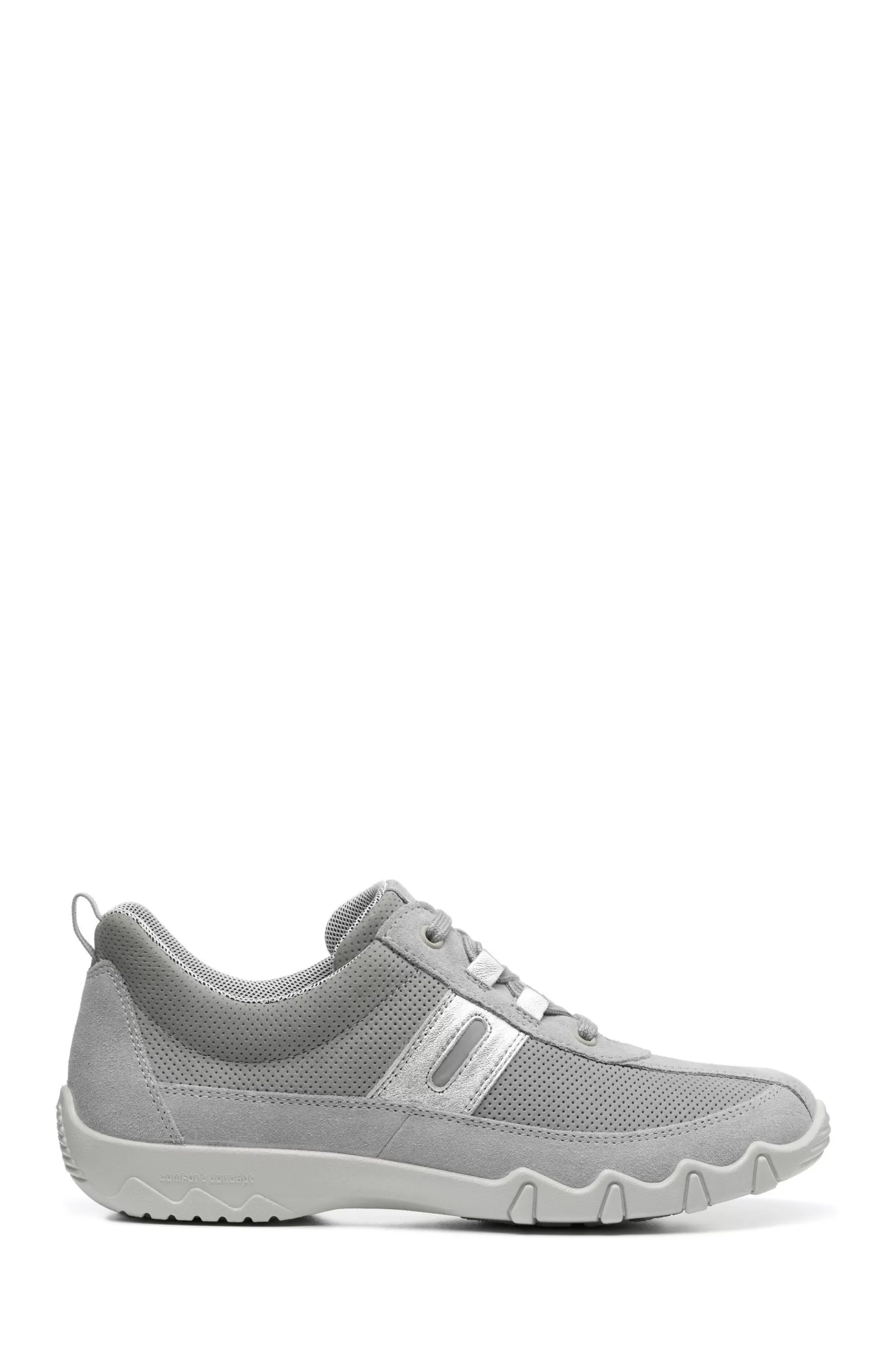 Hotter Flat- Leanne Ii Lace-Up Wide Fit Shoes Grey