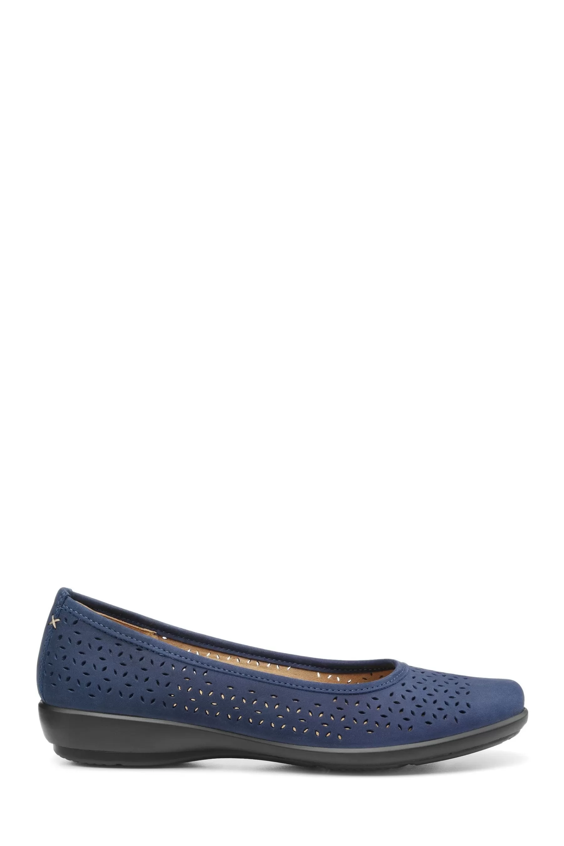 Hotter Flat- Livvy Ii Slip-On Wide Fit Shoes Navy