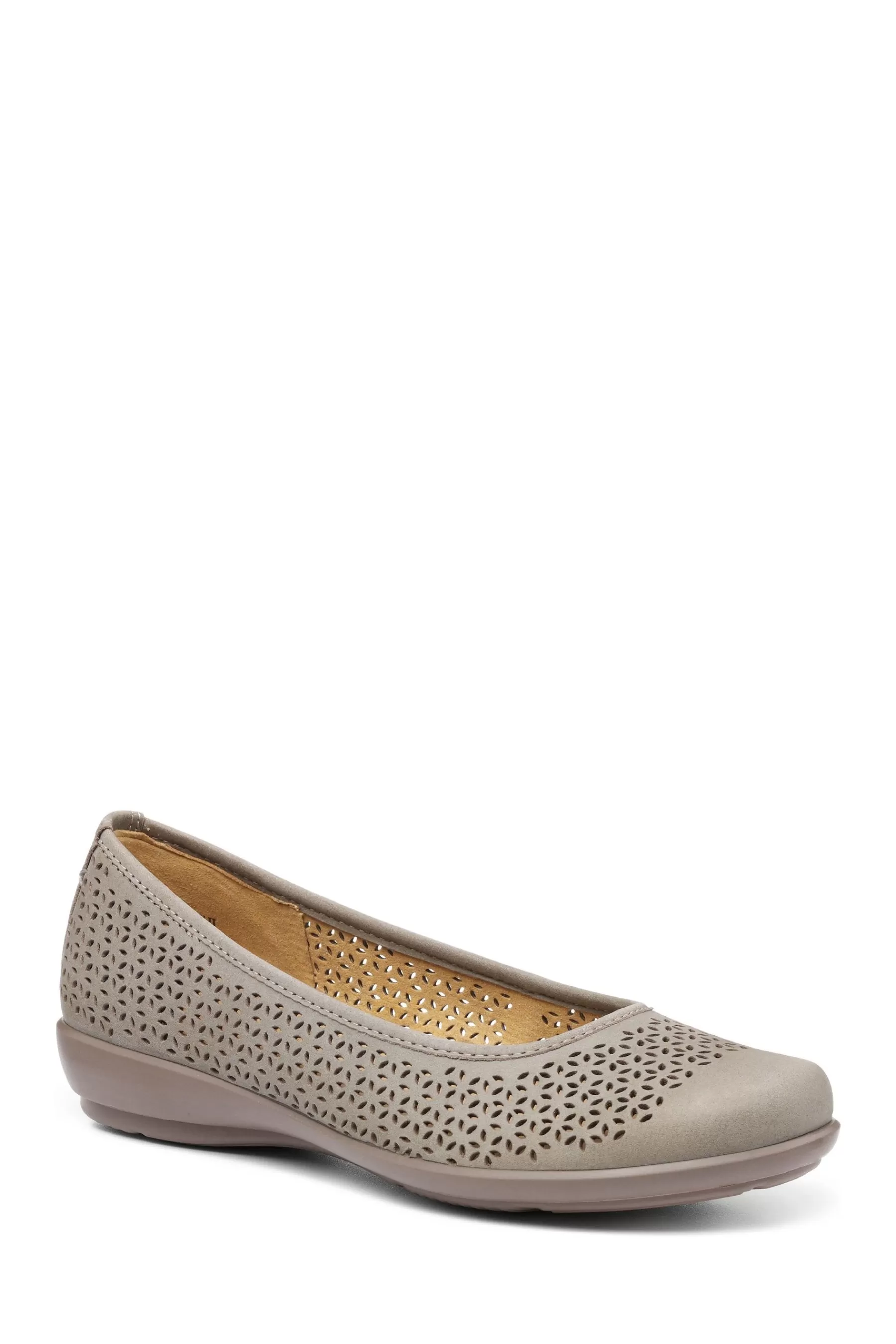 Hotter Flat | Livvy Ii Slip-On Wide Fit Shoes Grey