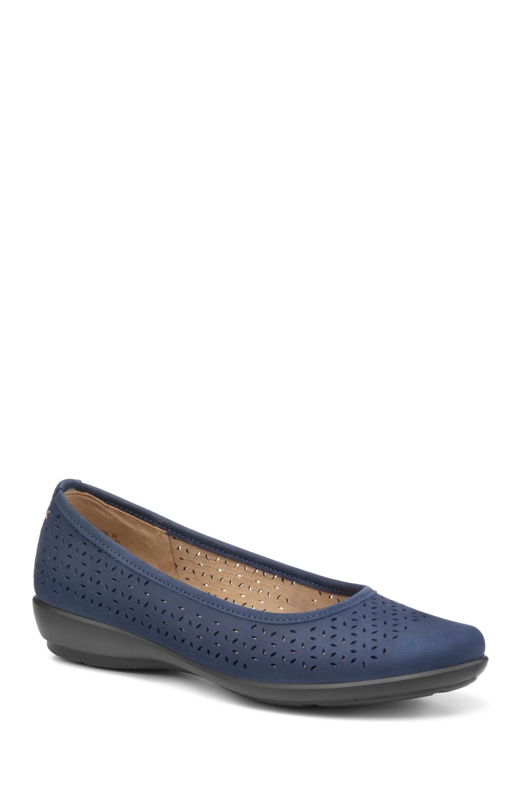 Hotter Flat- Livvy Ii Slip-On Wide Fit Shoes Navy