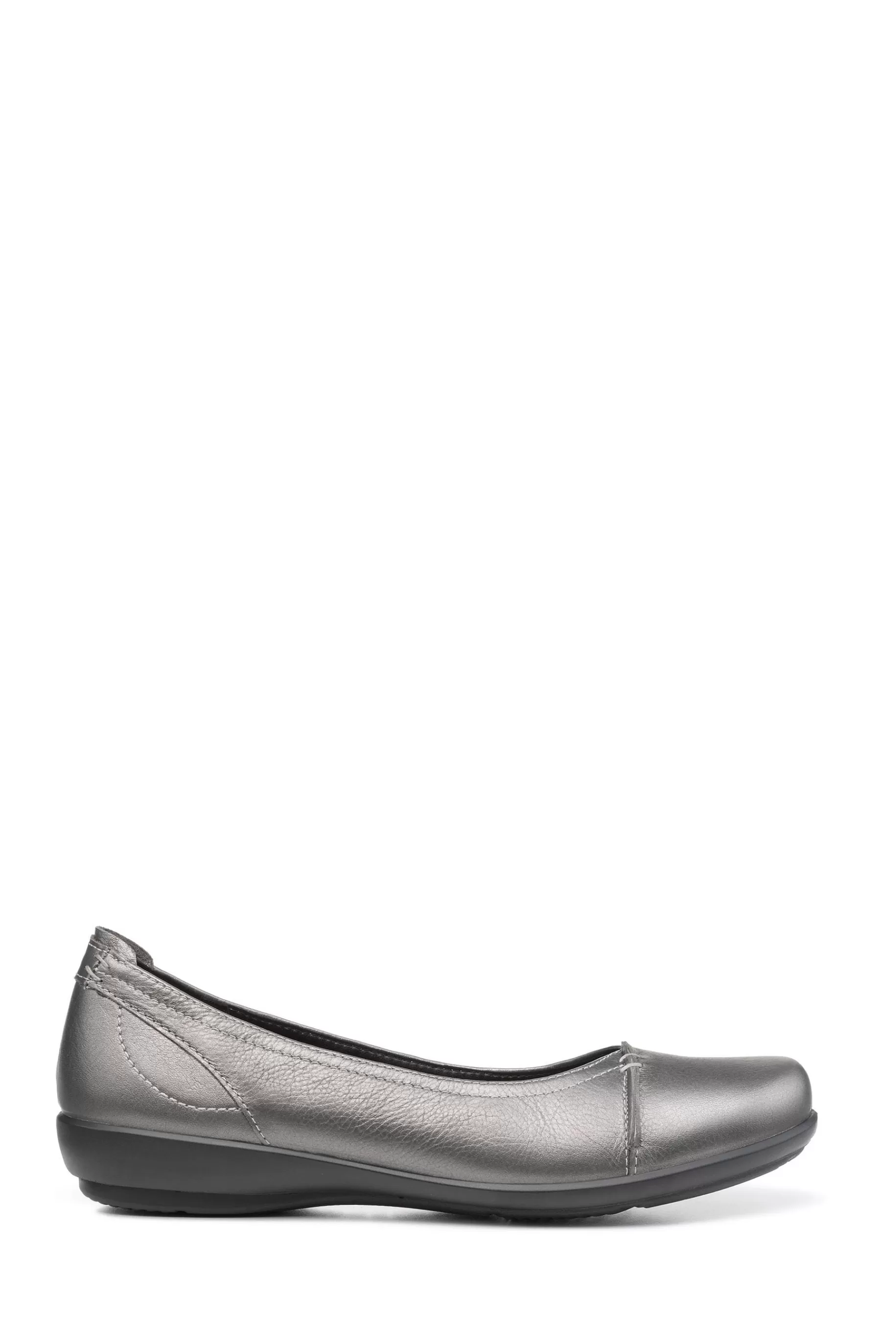 Hotter Flat- Robyn Ii Metallic Slip-On Shoes Silver