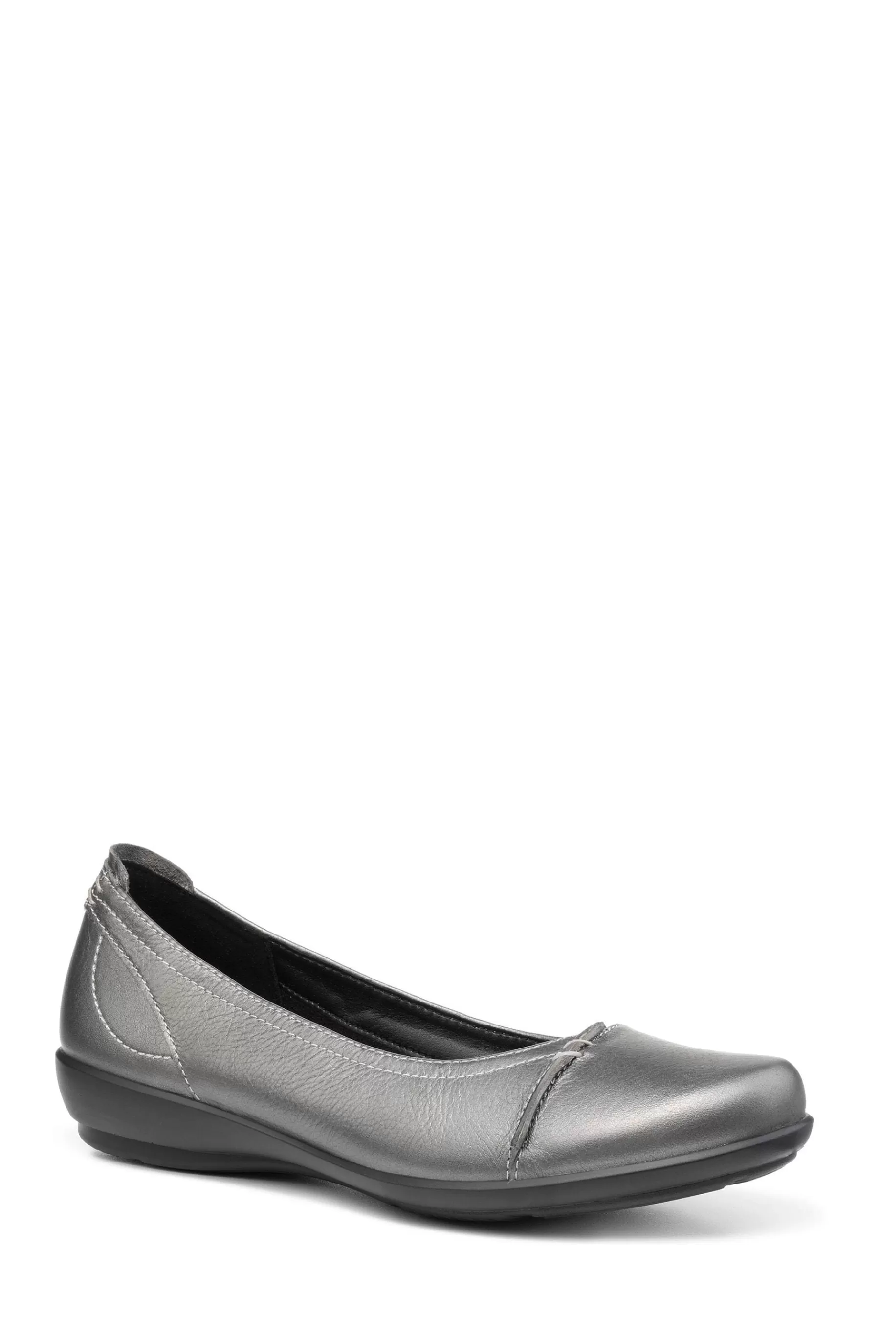 Hotter Flat- Robyn Ii Metallic Slip-On Shoes Silver