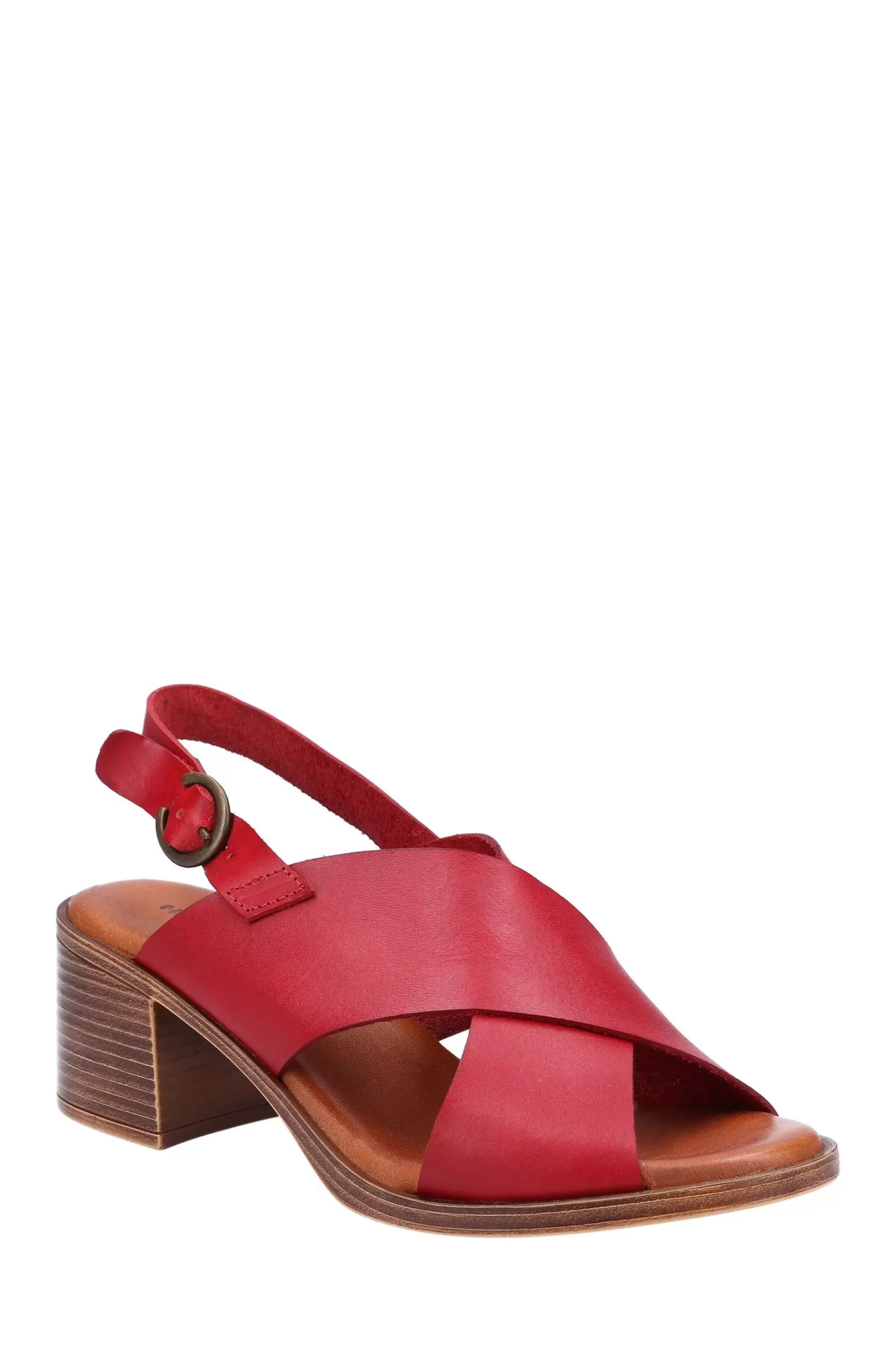 Hush Puppies Sandals- Gabrielle Heeled Sandals Red