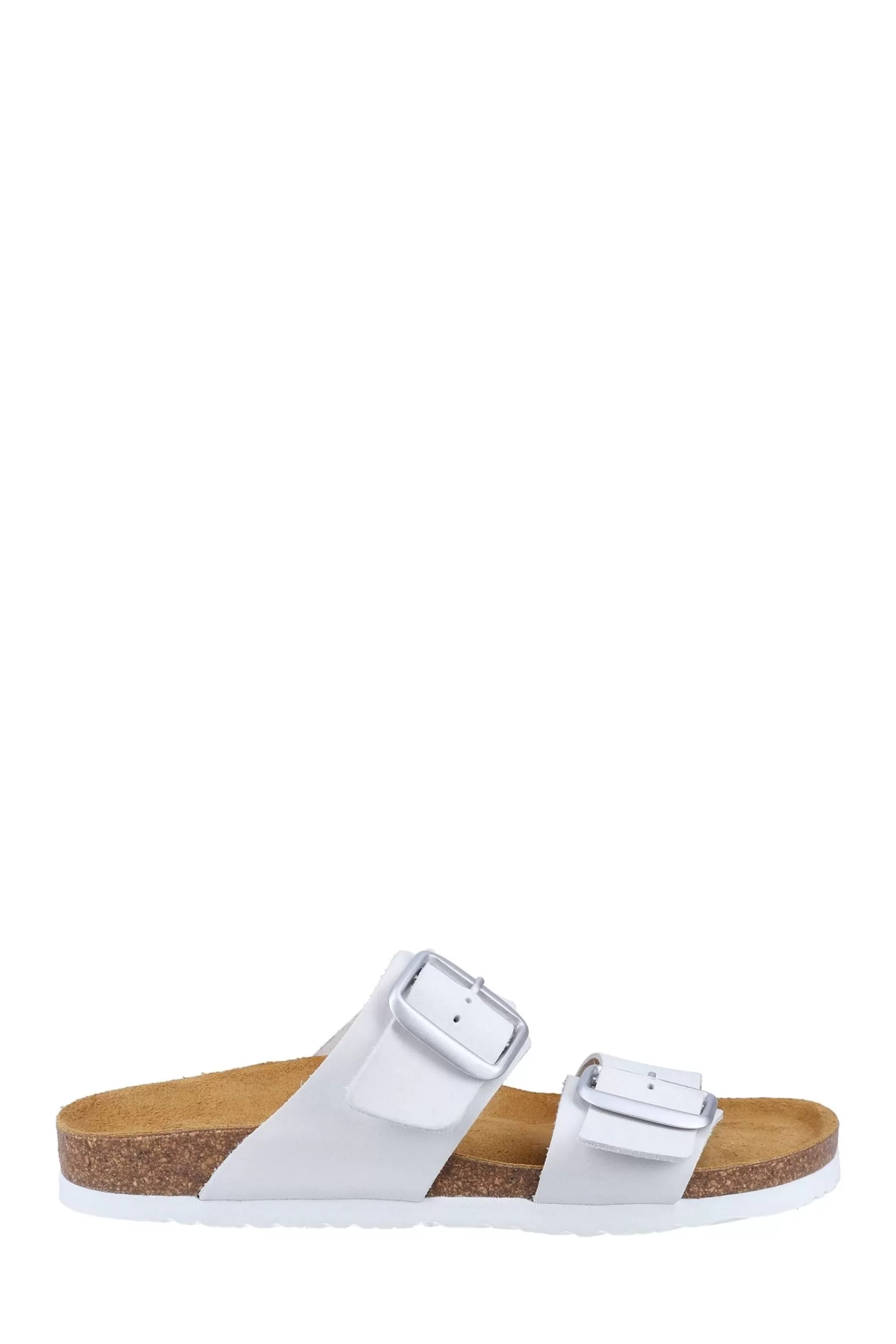 Hush Puppies Sandals- Kimberly Black Mule Sandals White