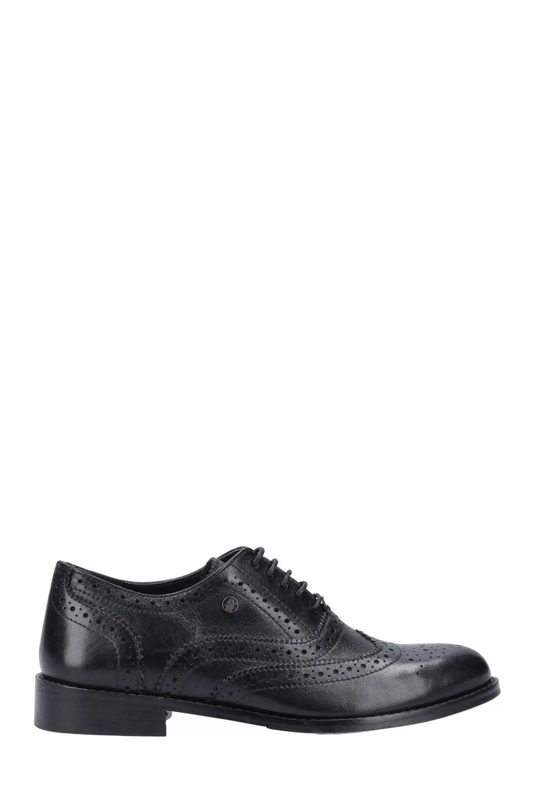 Hush Puppies Flat- Natalie Brogue Lace-Up Shoes Black