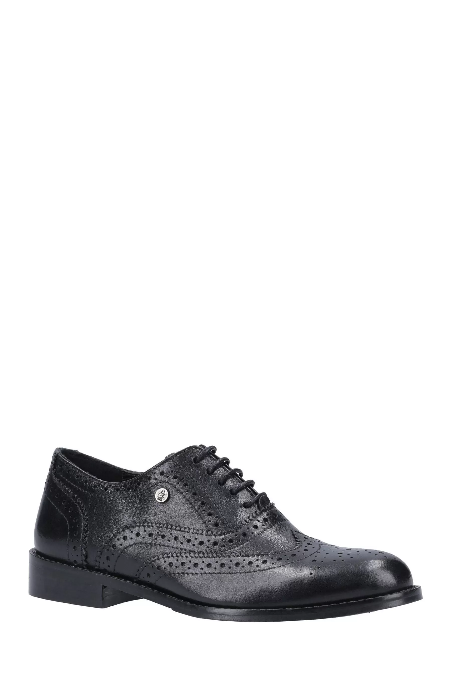 Hush Puppies Flat- Natalie Brogue Lace-Up Shoes Black