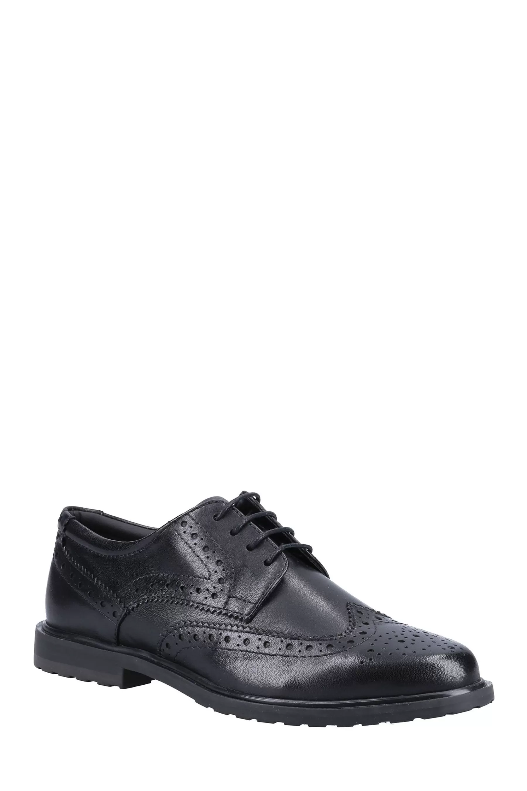 Hush Puppies Flat- Verity Brogue Shoes Black