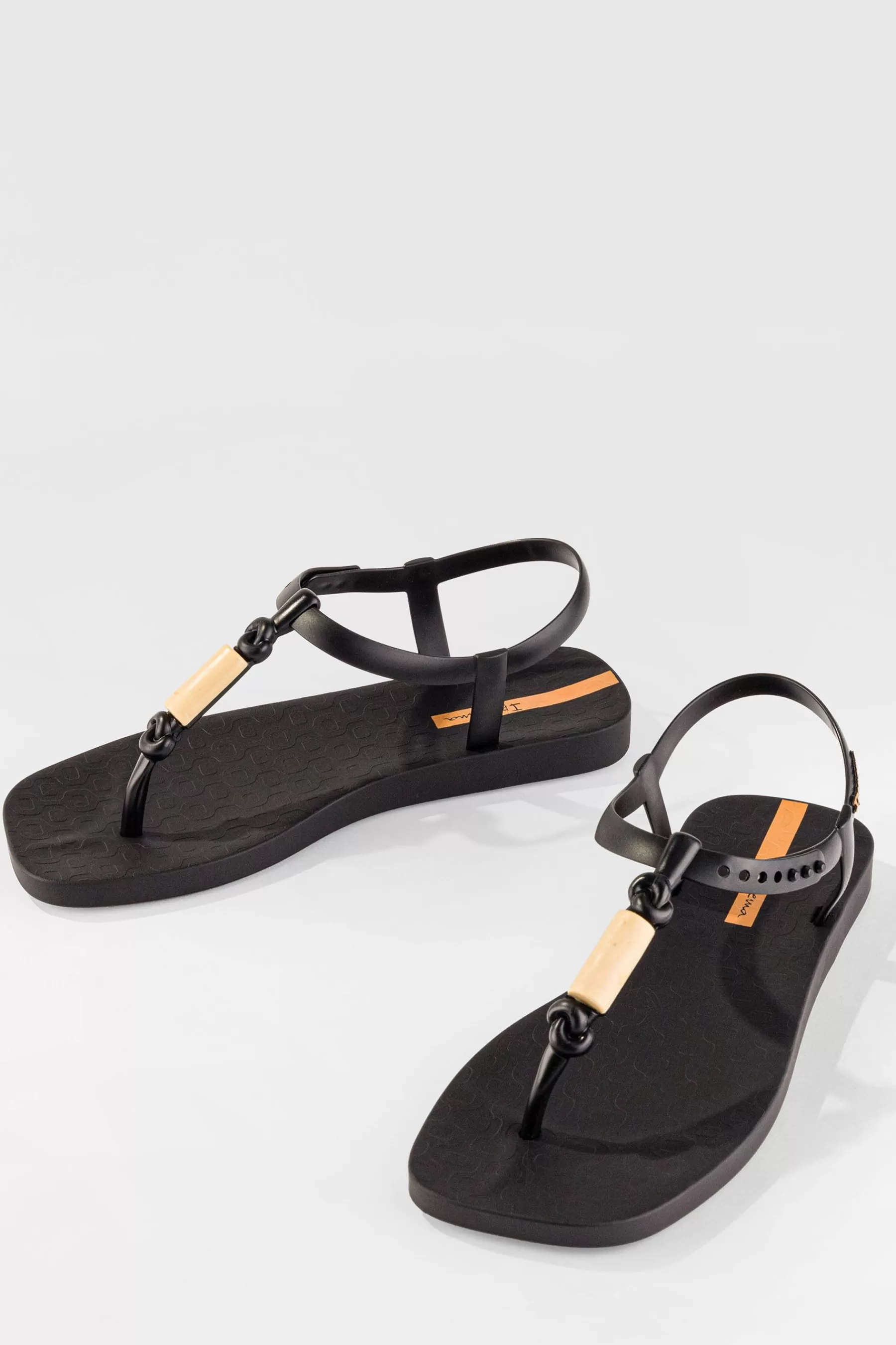 Ipanema Sandals | Beaded T-Bar Sandals Black