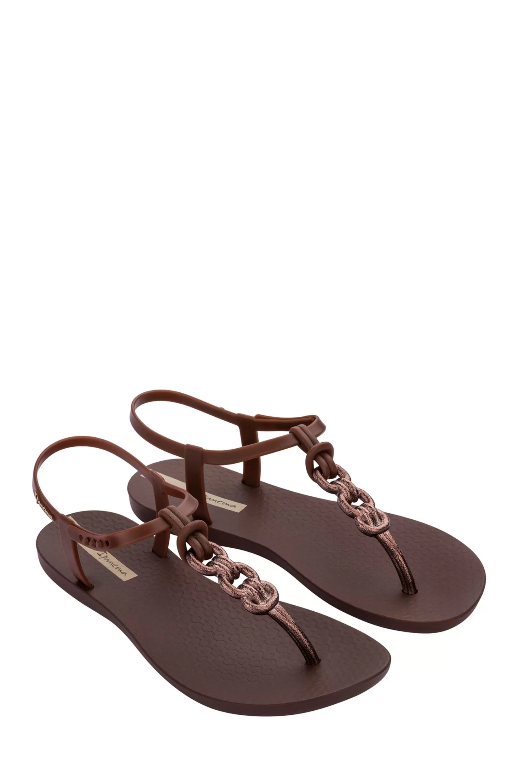 Ipanema Sandals | Charm Link Flip Flops Brown