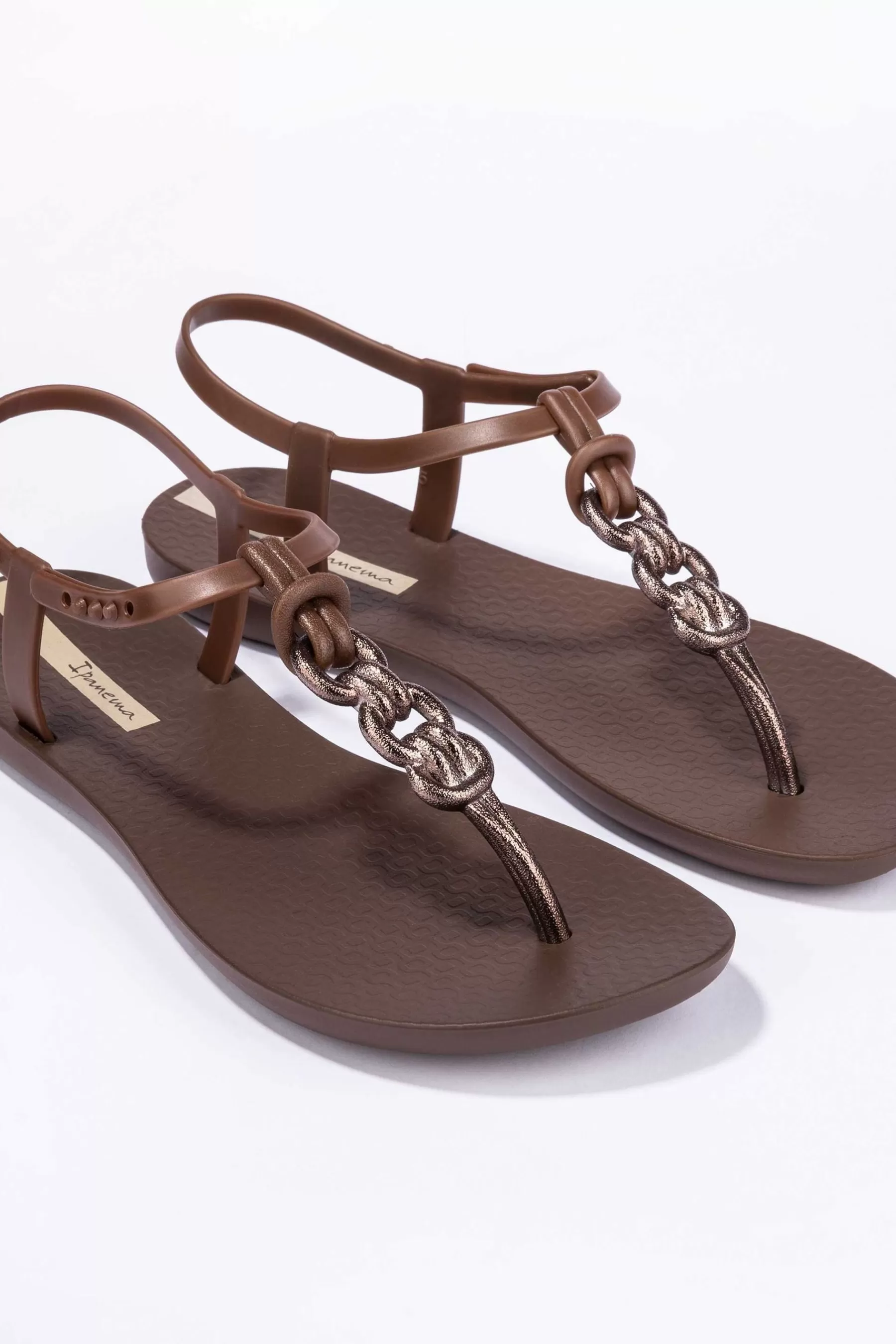 Ipanema Sandals | Charm Link Flip Flops Brown