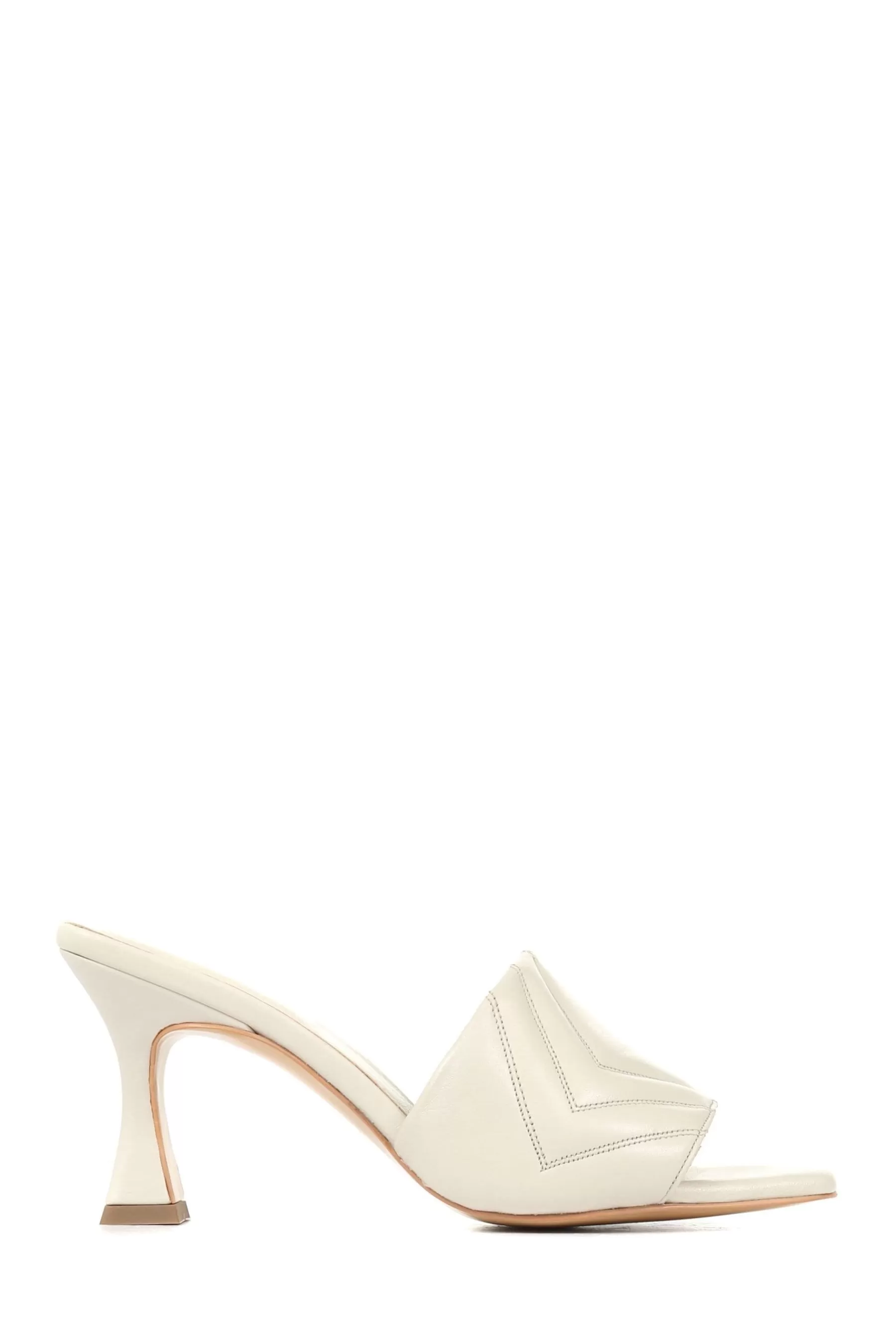 Jones Bootmaker Sandals | Bianka Quilted Leather Heeled Mules Cream